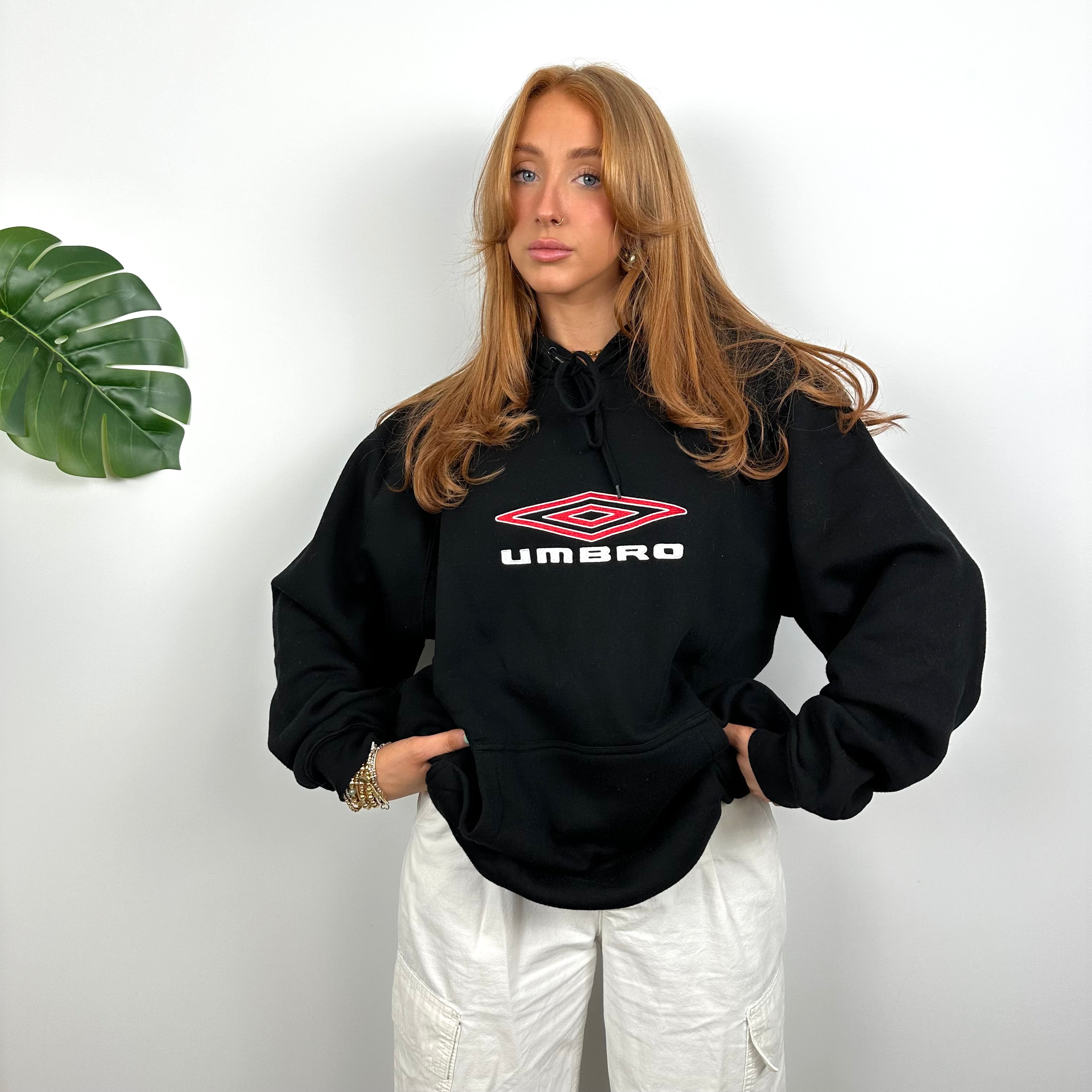 Umbro Black Embroidered Spell Out Hoodie (XL)