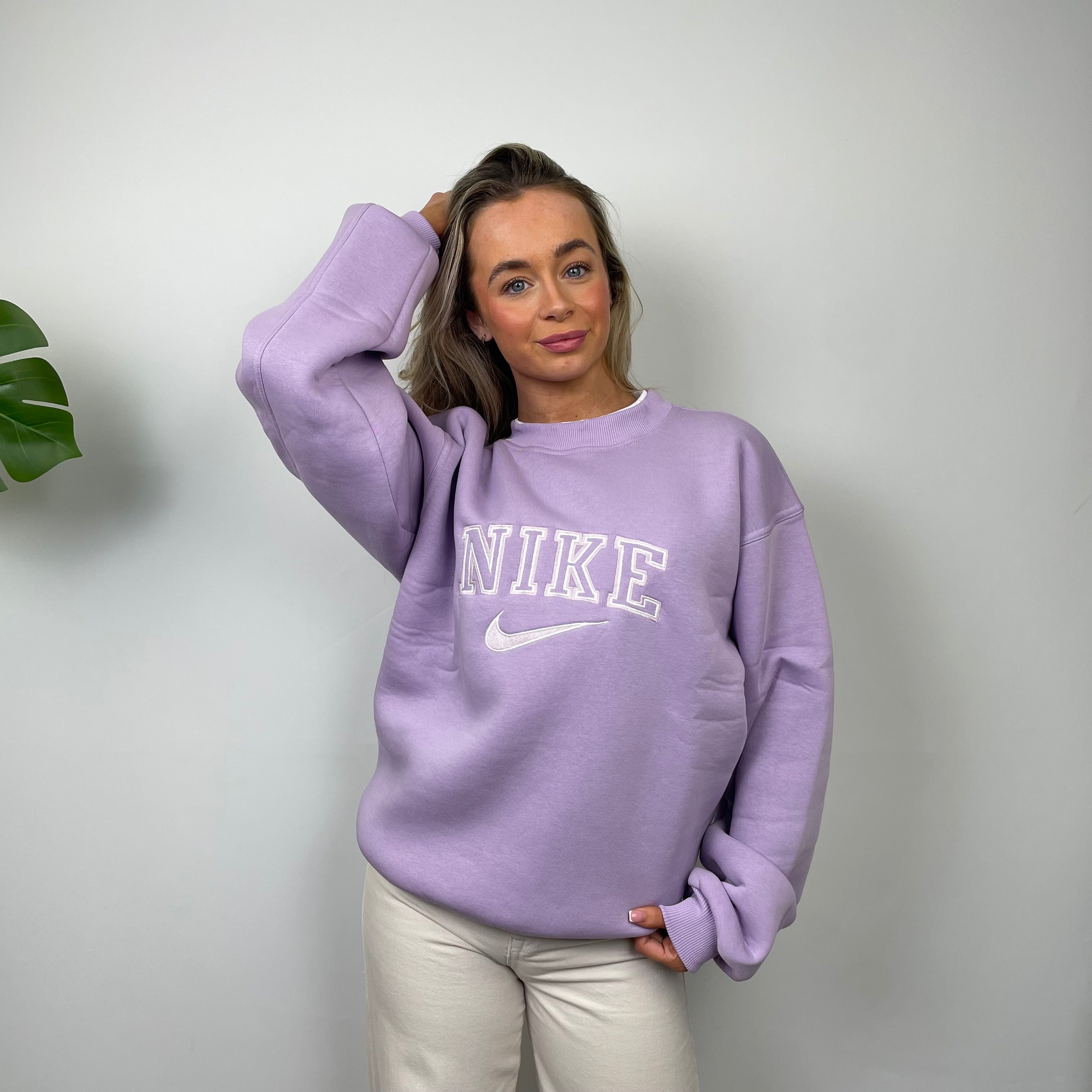 Nike Lilac Embroidered Spell Out Sweatshirt (S)