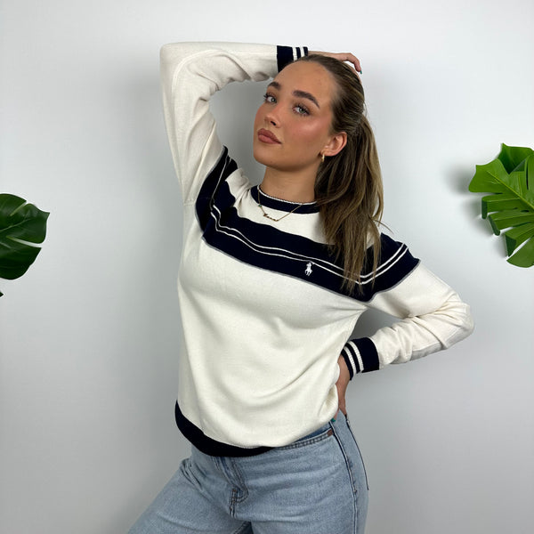 Polo Ralph Lauren RARE White Embroidered Logo Sweater (M)