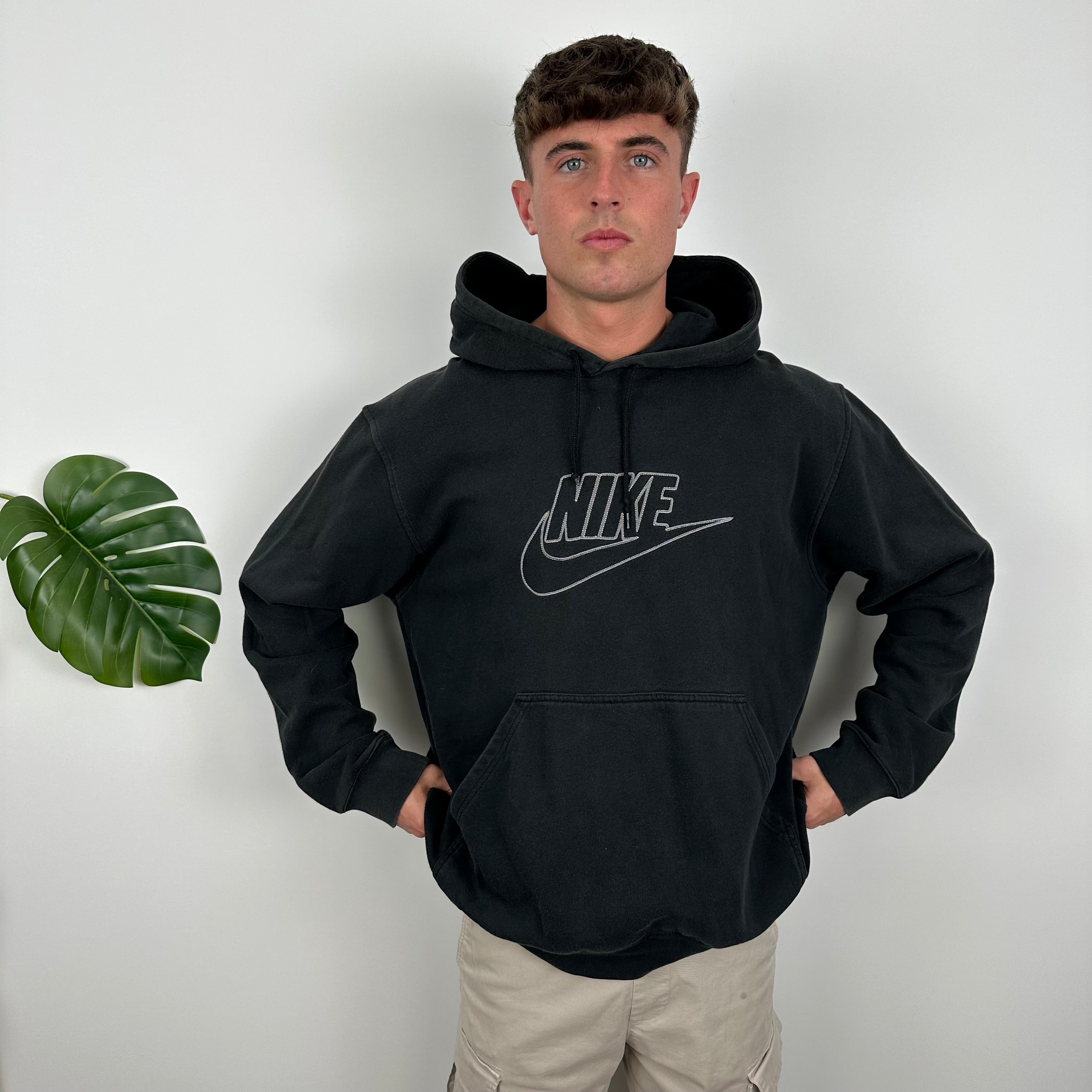 Nike Black Embroidered Spell Out Hoodie (L)