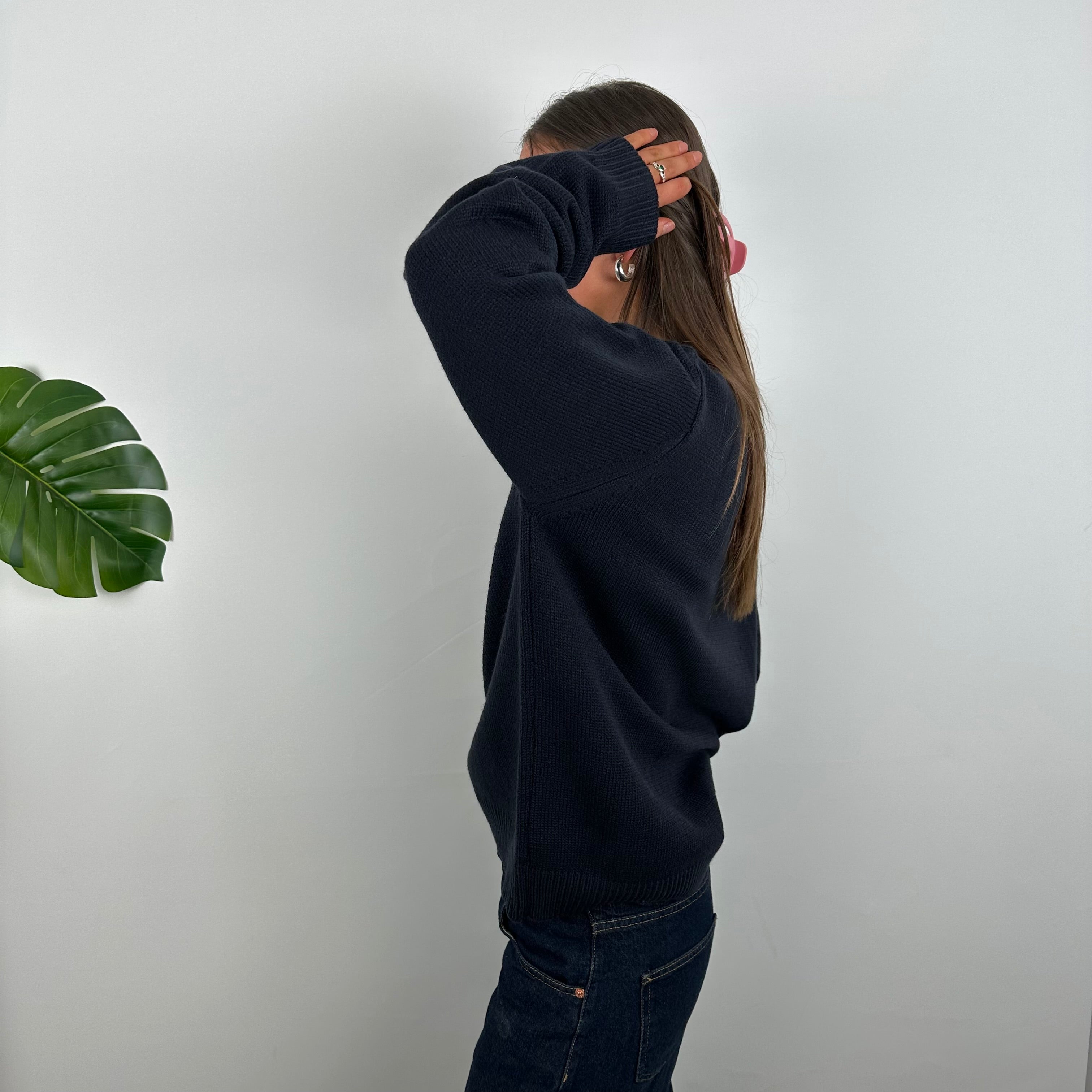 Polo Ralph Lauren Navy Embroidered Spell Out Knitted Sweater (M)