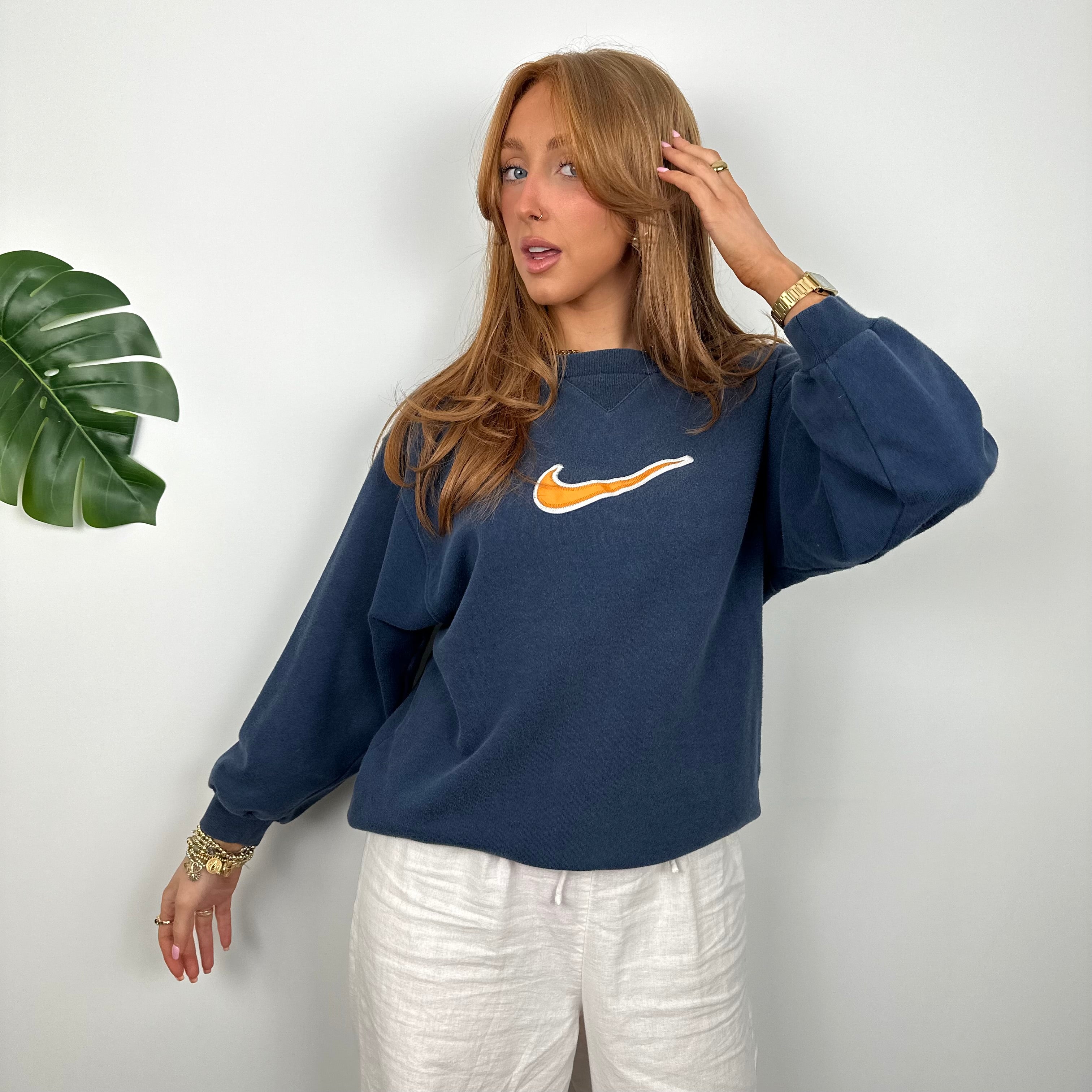 Nike Navy Embroidered Centre Swoosh Sweatshirt (S)