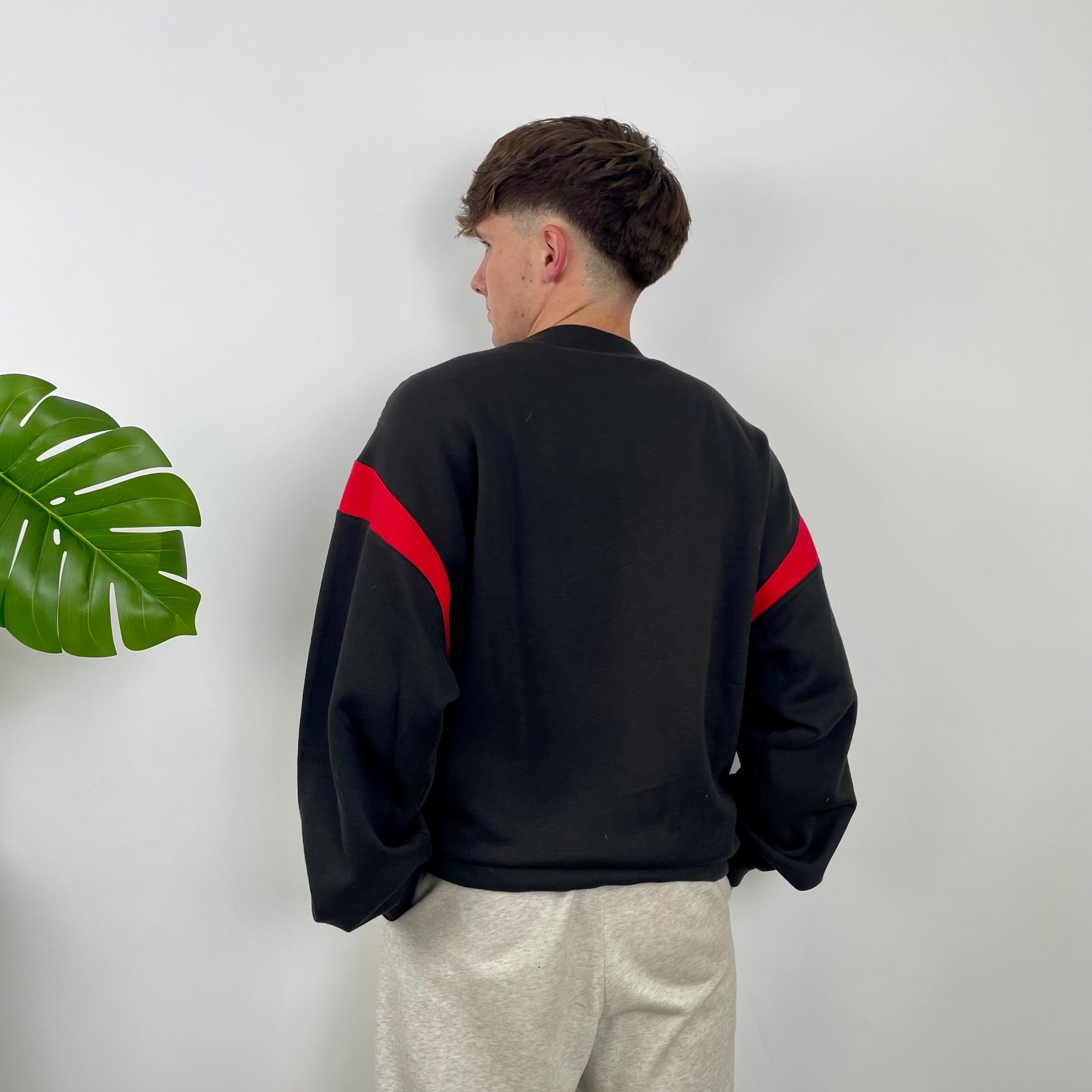 Adidas RARE Black Embroidered Spell Out Sweatshirt (XL)