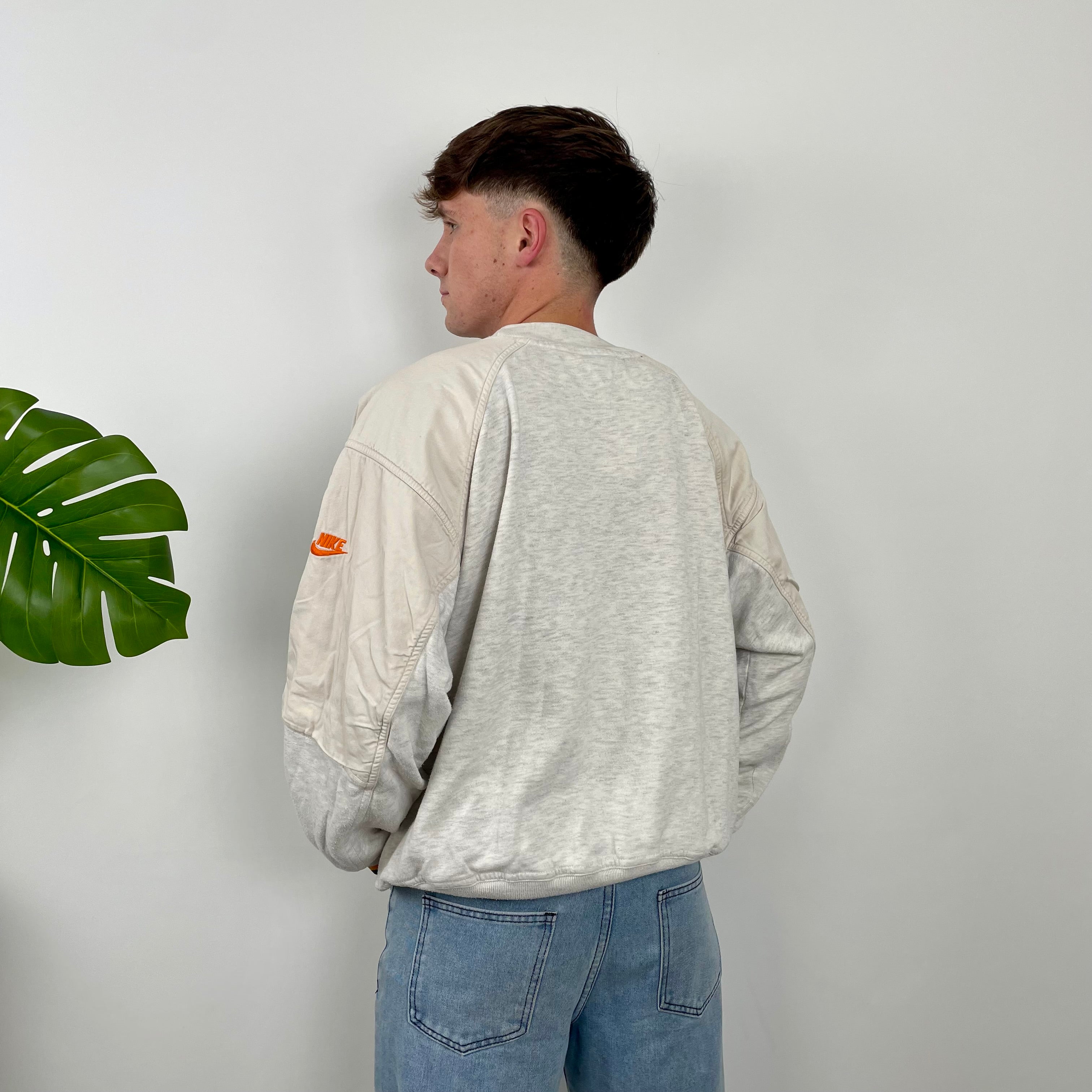 Nike Grey Embroidered Spell Out Sweatshirt (M)