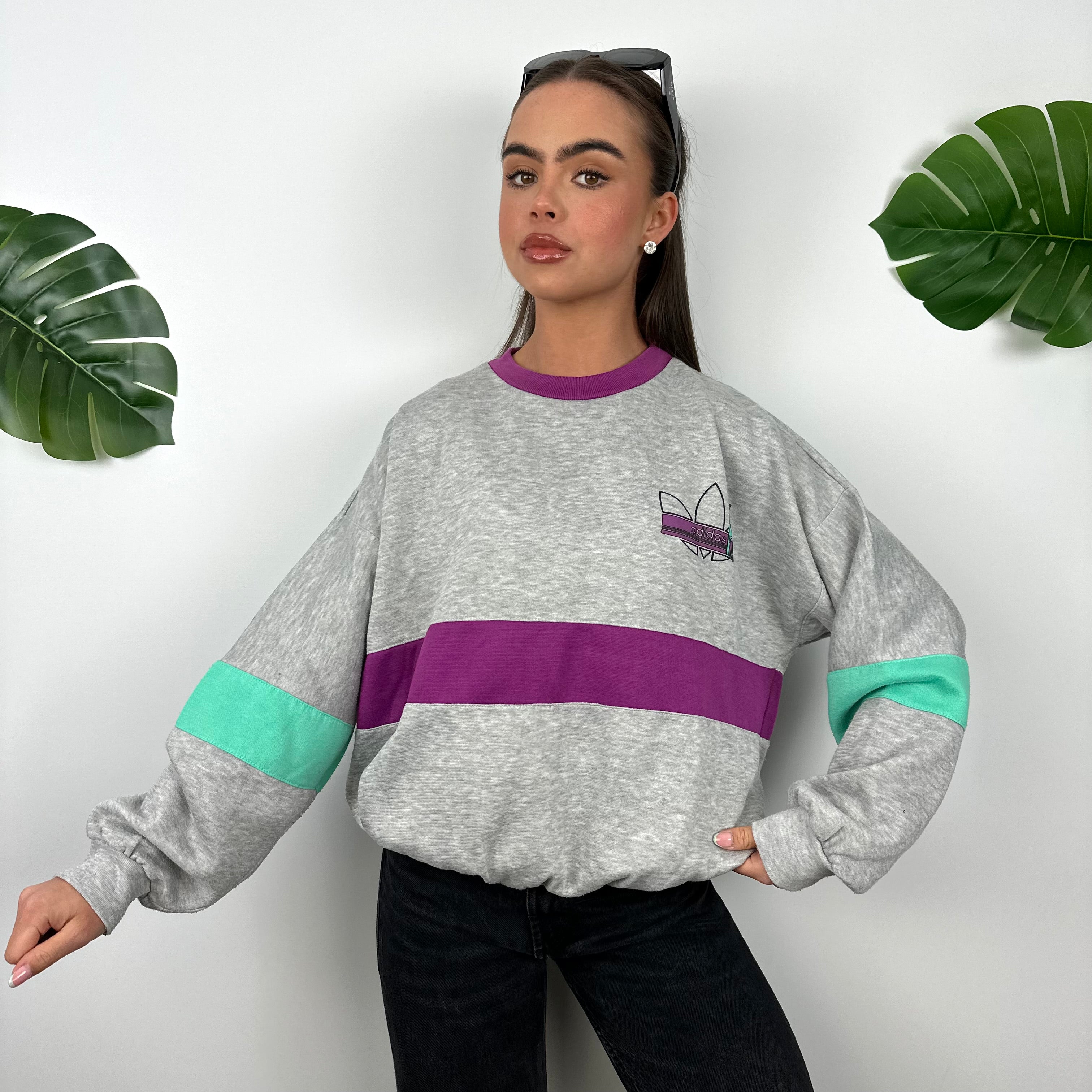 Adidas Grey Spell Out Sweatshirt (S)