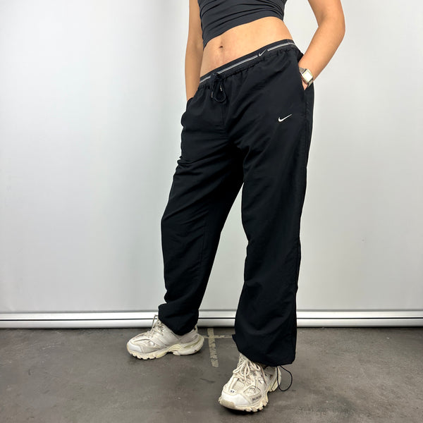 Nike Black Embroidered Swoosh Track Pants (L)