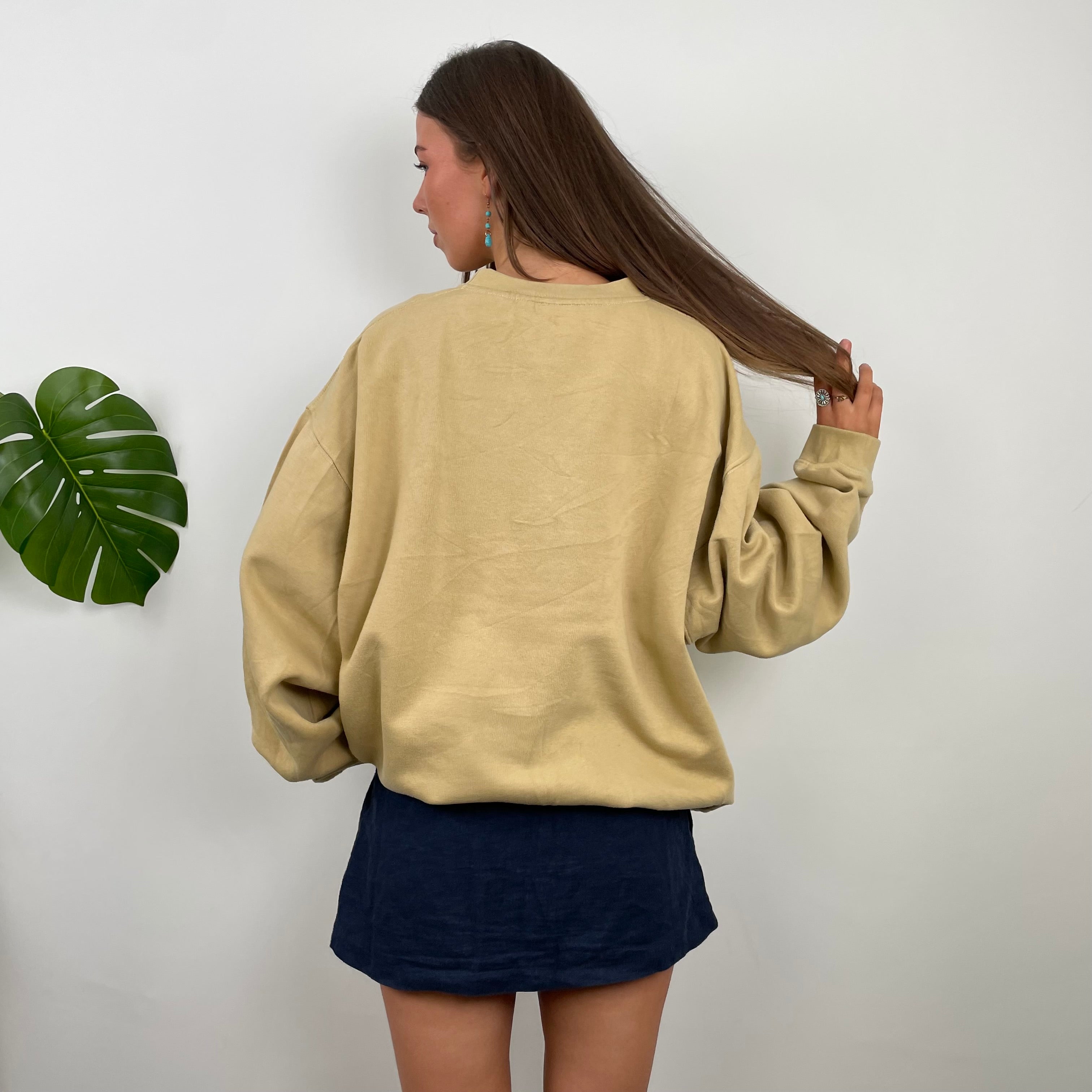 Timberland RARE Beige Embroidered Spell Out Sweatshirt  (L)
