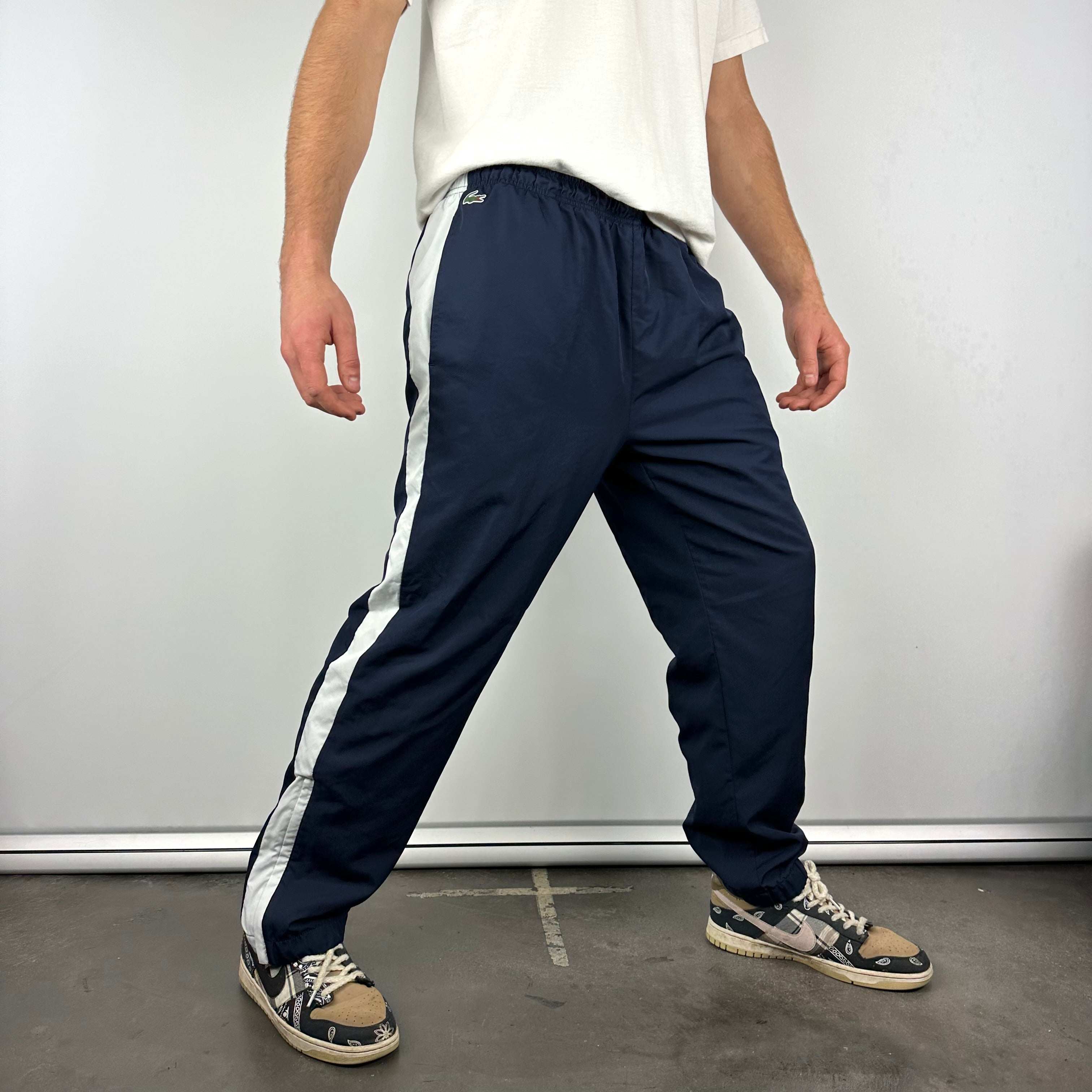 Lacoste Navy Embroidered Logo Track Pants (XL)