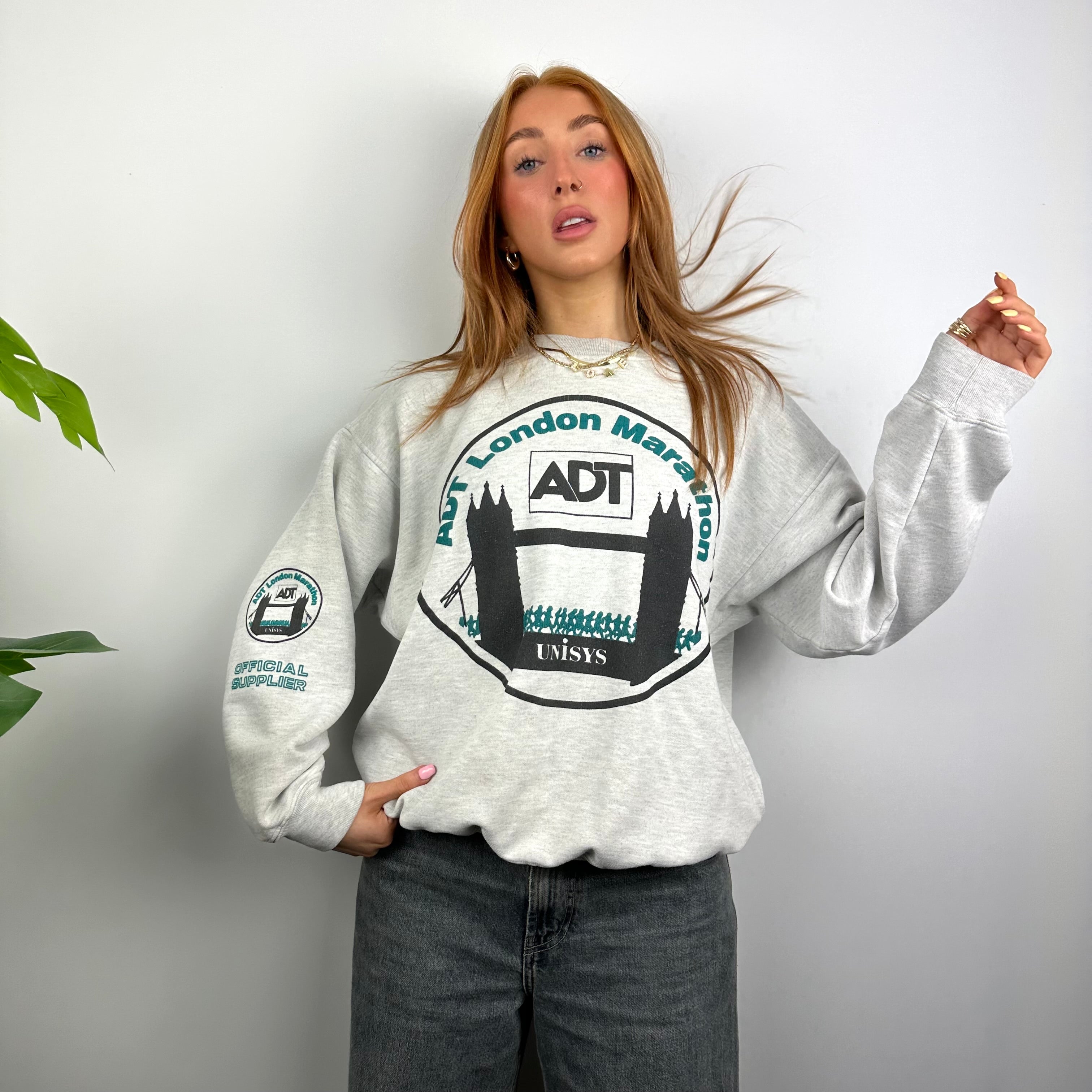 Adidas X London Marathon RARE Grey Spell Out Sweatshirt (S)