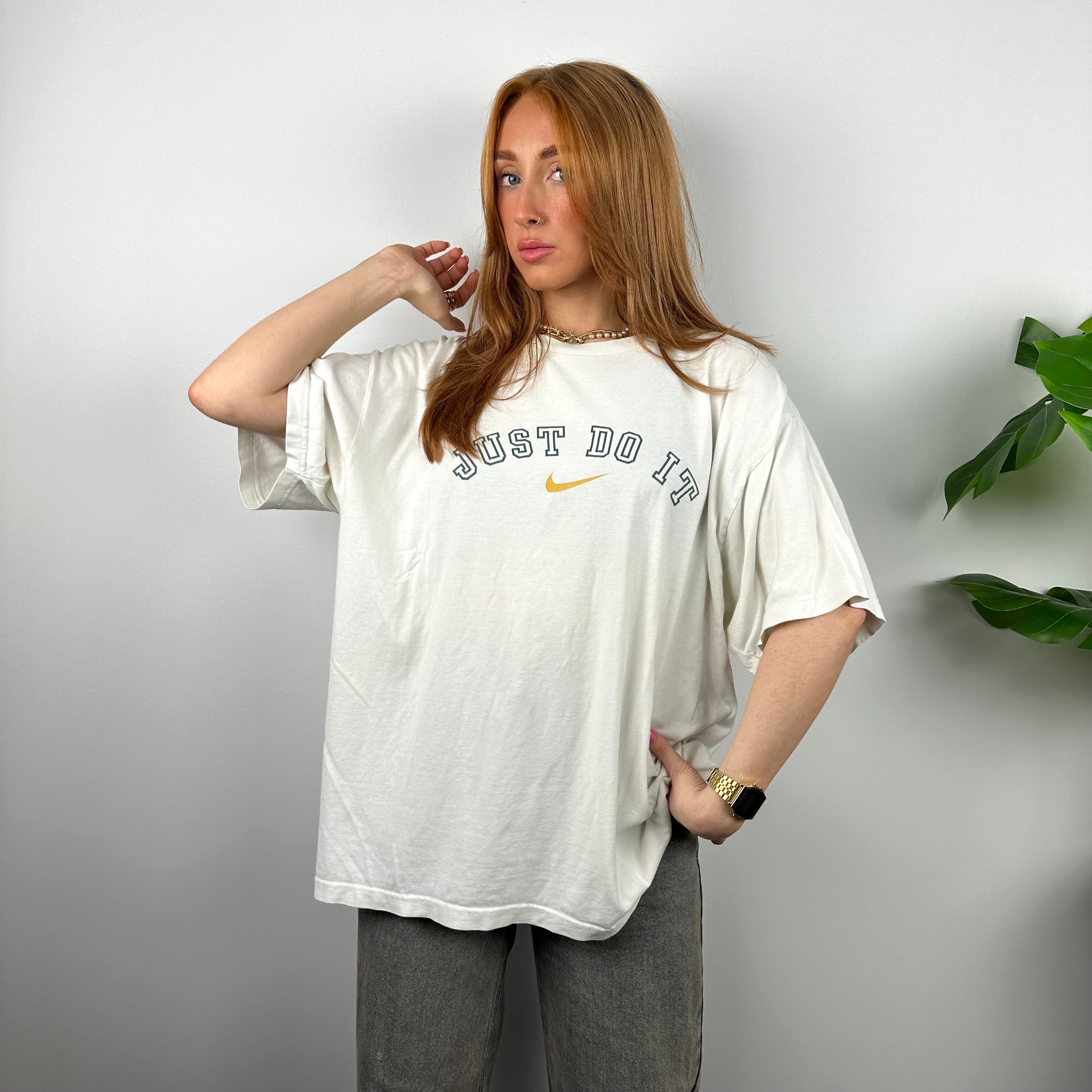 Nike Just Do It RARE White Spell Out T Shirt (L)
