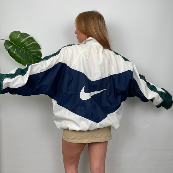 Nike Colour Block Embroidered Swoosh Windbreaker Jacket (L)