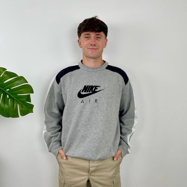 Nike Air RARE Grey Embroidered Spell Out Sweatshirt (M)