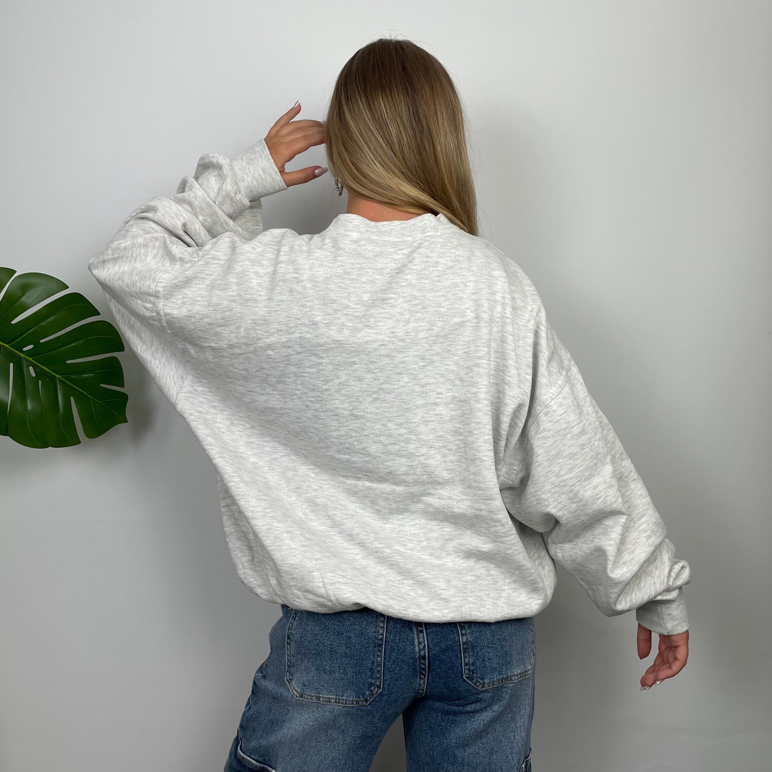 Reebok Grey Embroidered Spell Out Sweatshirt (L)