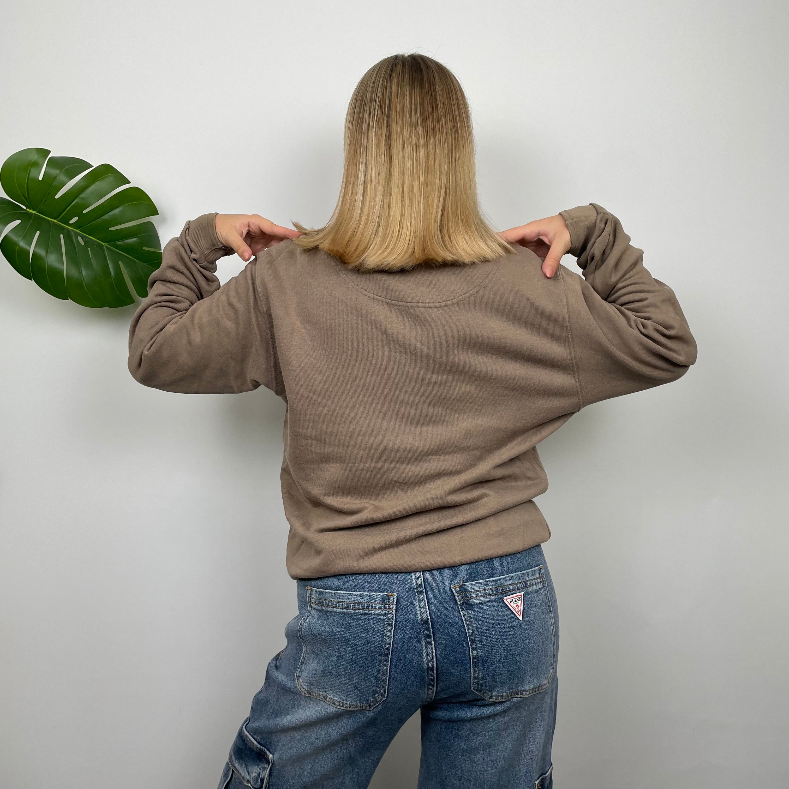 Champion Brown Embroidered Spell Out Sweatshirt (M)