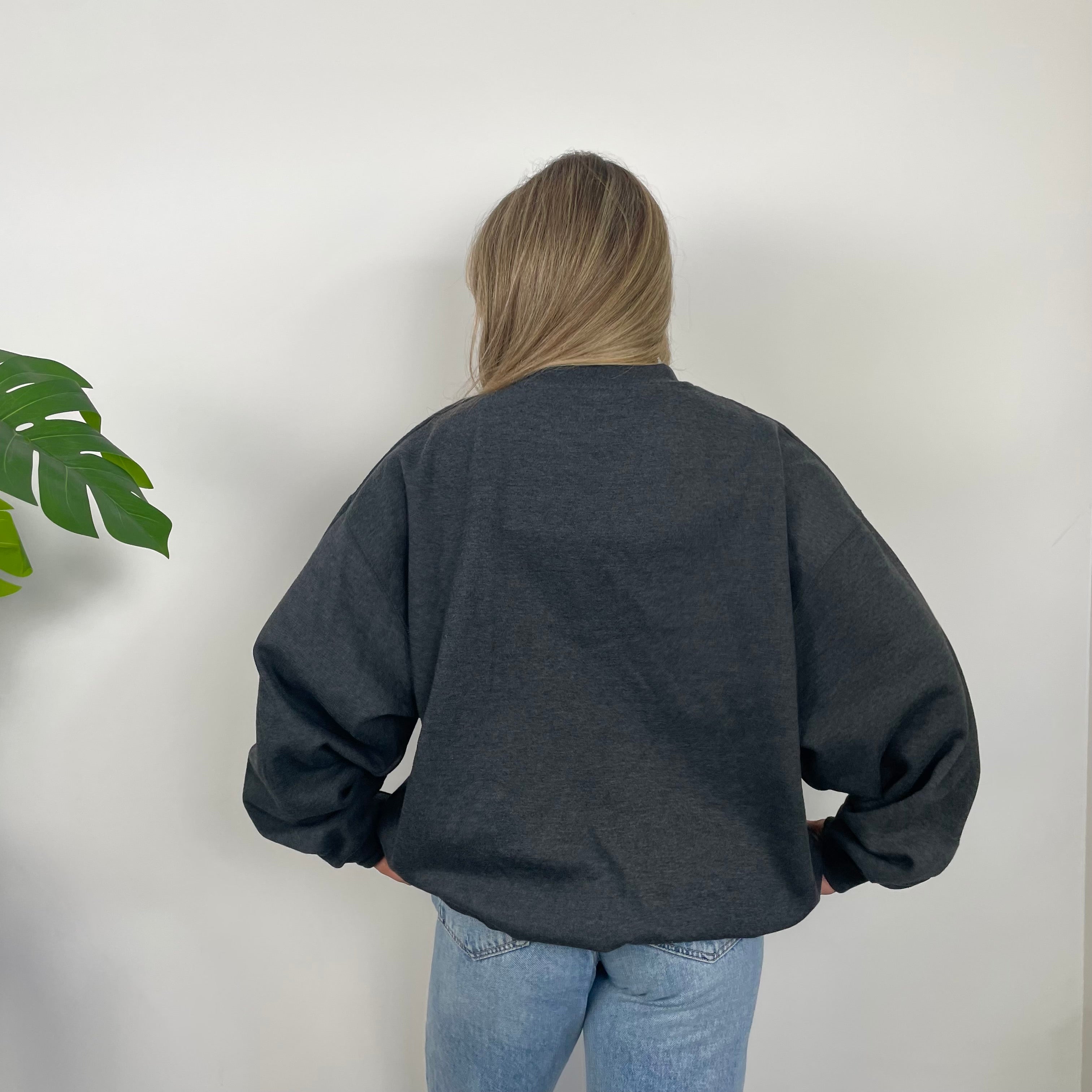 Reebok RARE Black Embroidered Spell Out Sweatshirt (L)