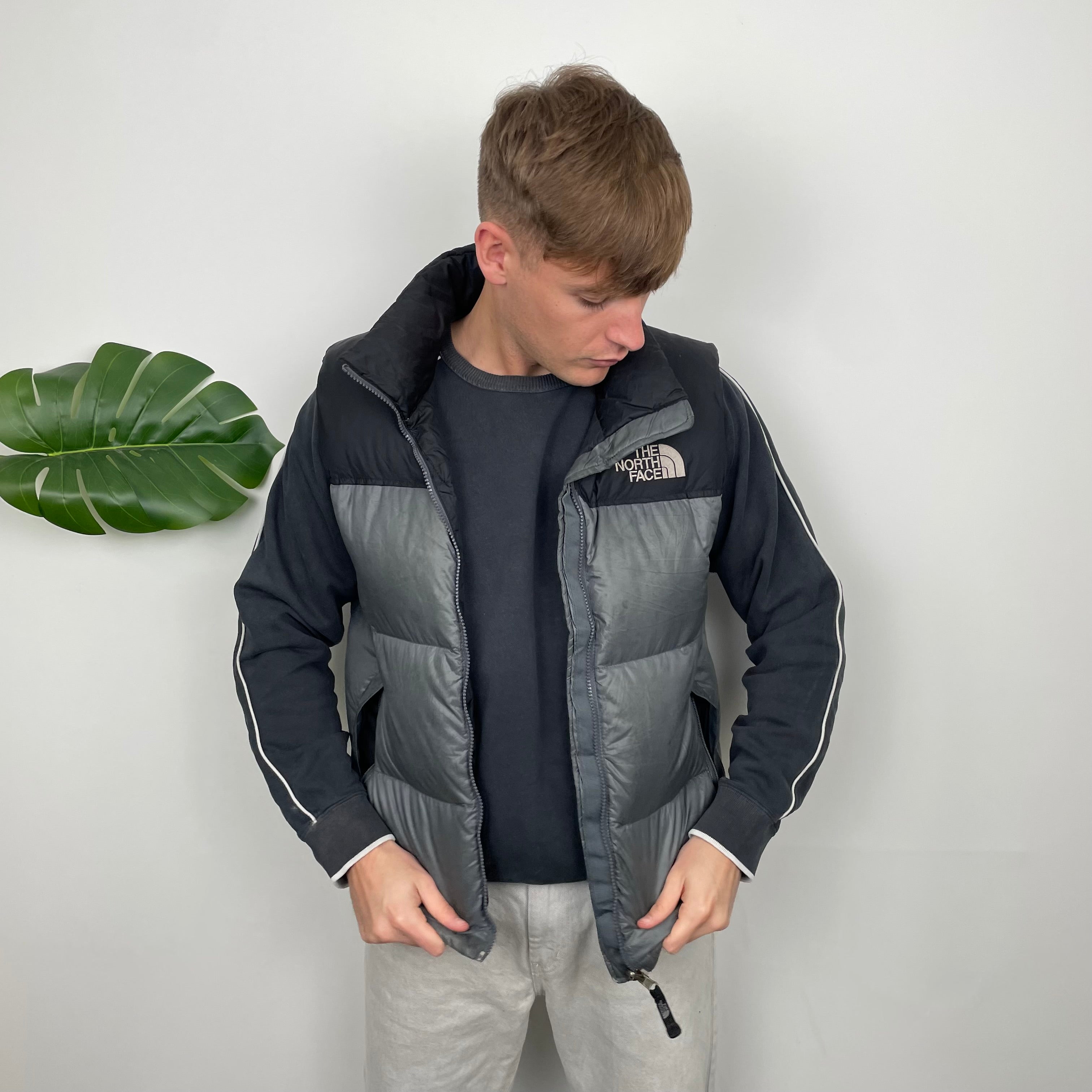 The North Face Grey Nuptse 700 Puffer Gilet (M)