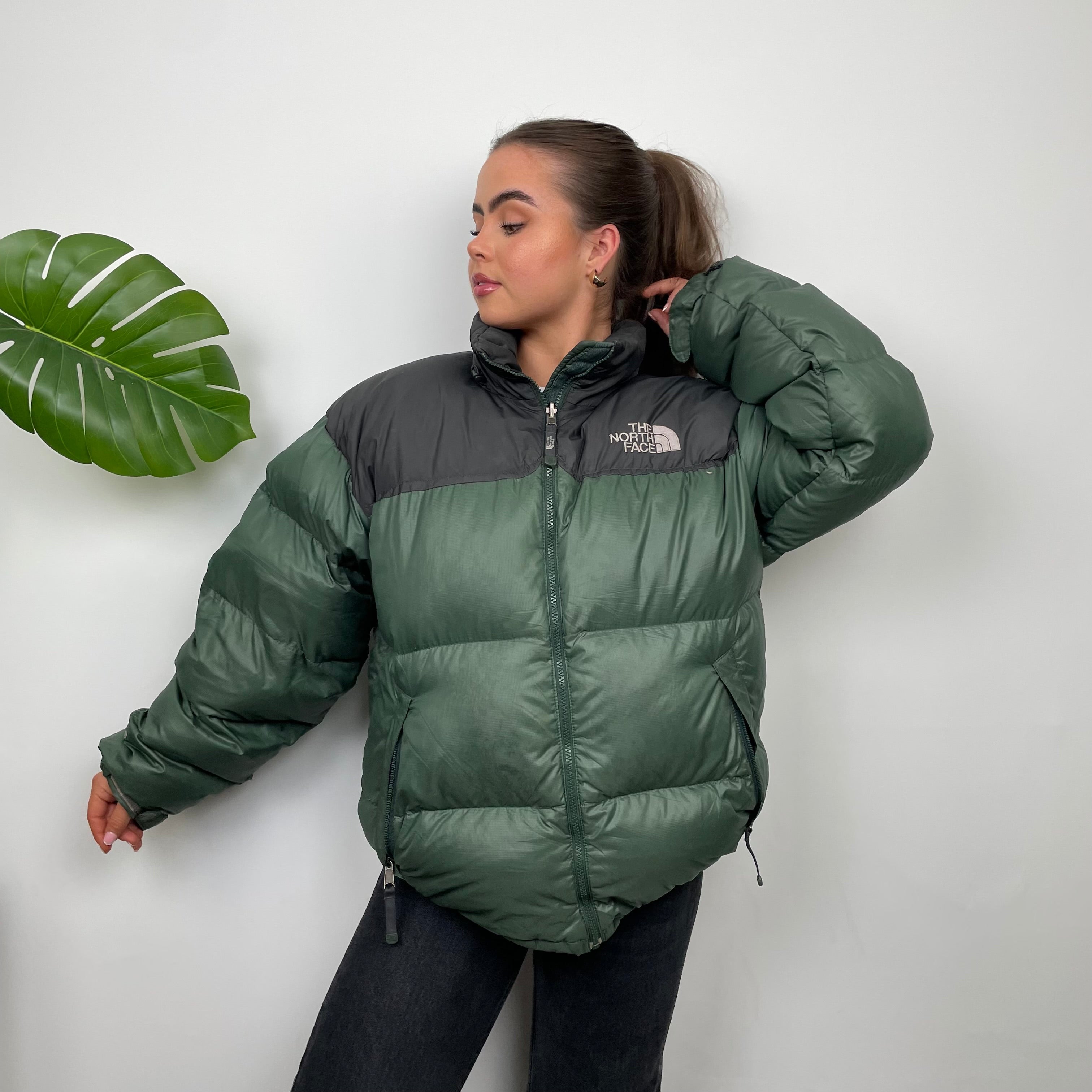 The North Face Green Nuptse 700 Puffer Jacket (L)