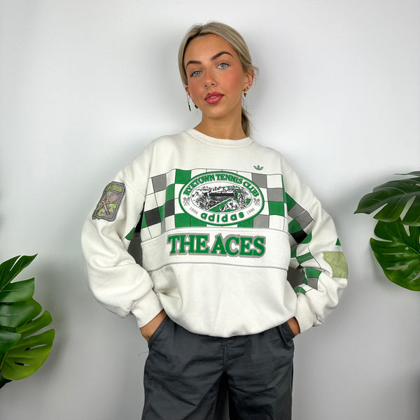 Adidas x Ryetown Tennis Club White Spell Out Sweatshirt (M)