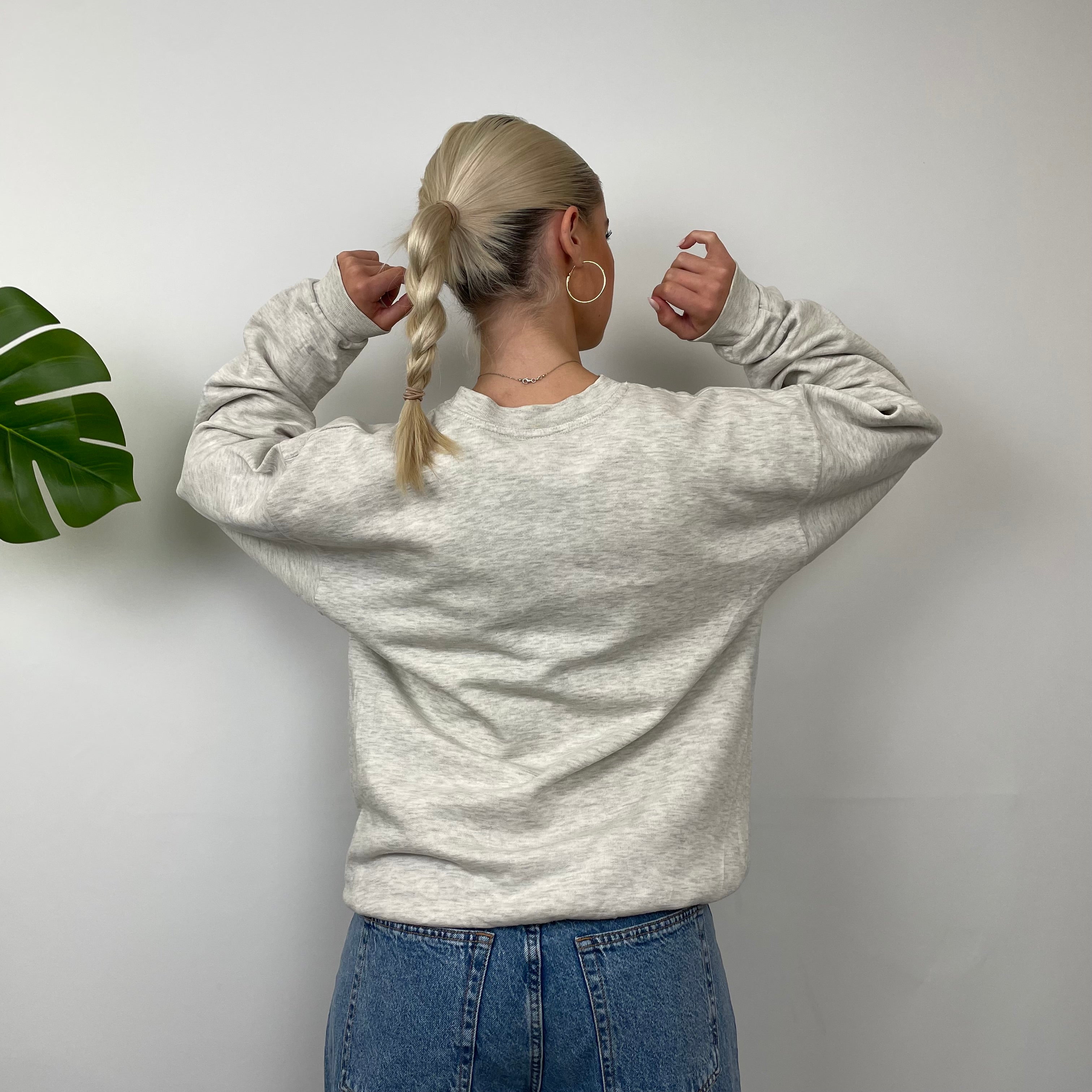 Adidas Grey Embroidered Spell Out Sweatshirt (M)