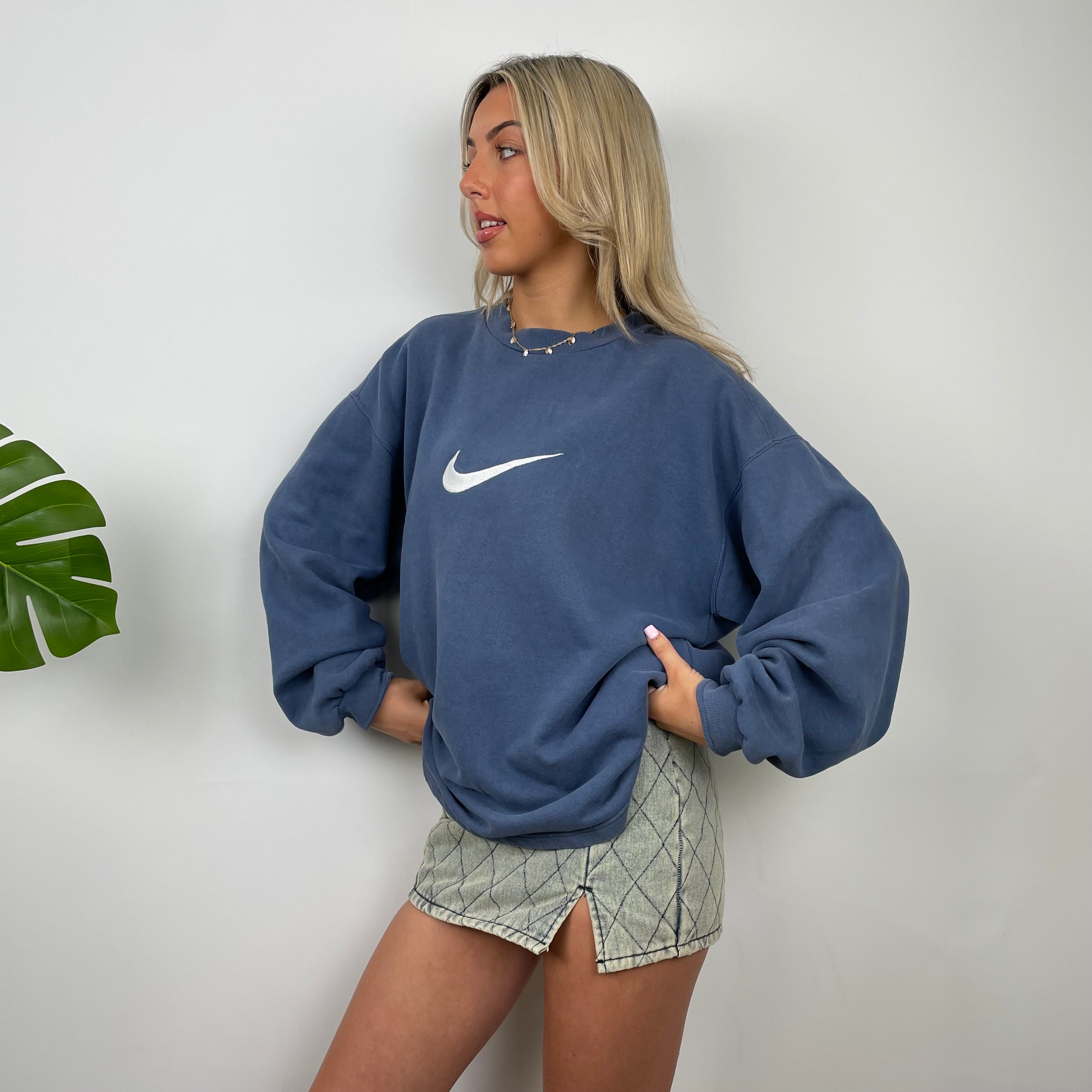 Nike Navy Embroidered Swoosh Sweatshirt (M)