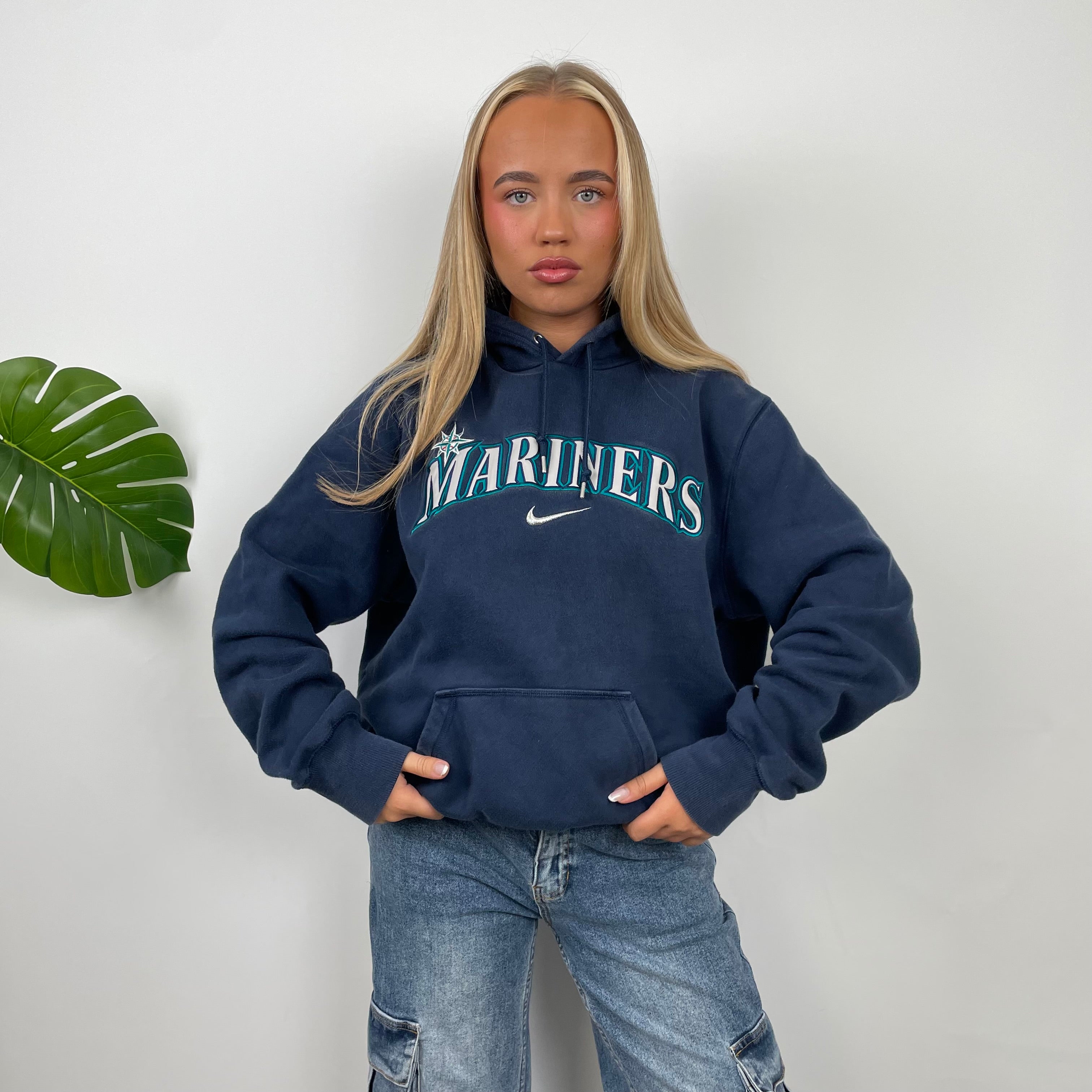 Nike x Seattle Mariners Embroidered Spell Out Hoodie (XL)