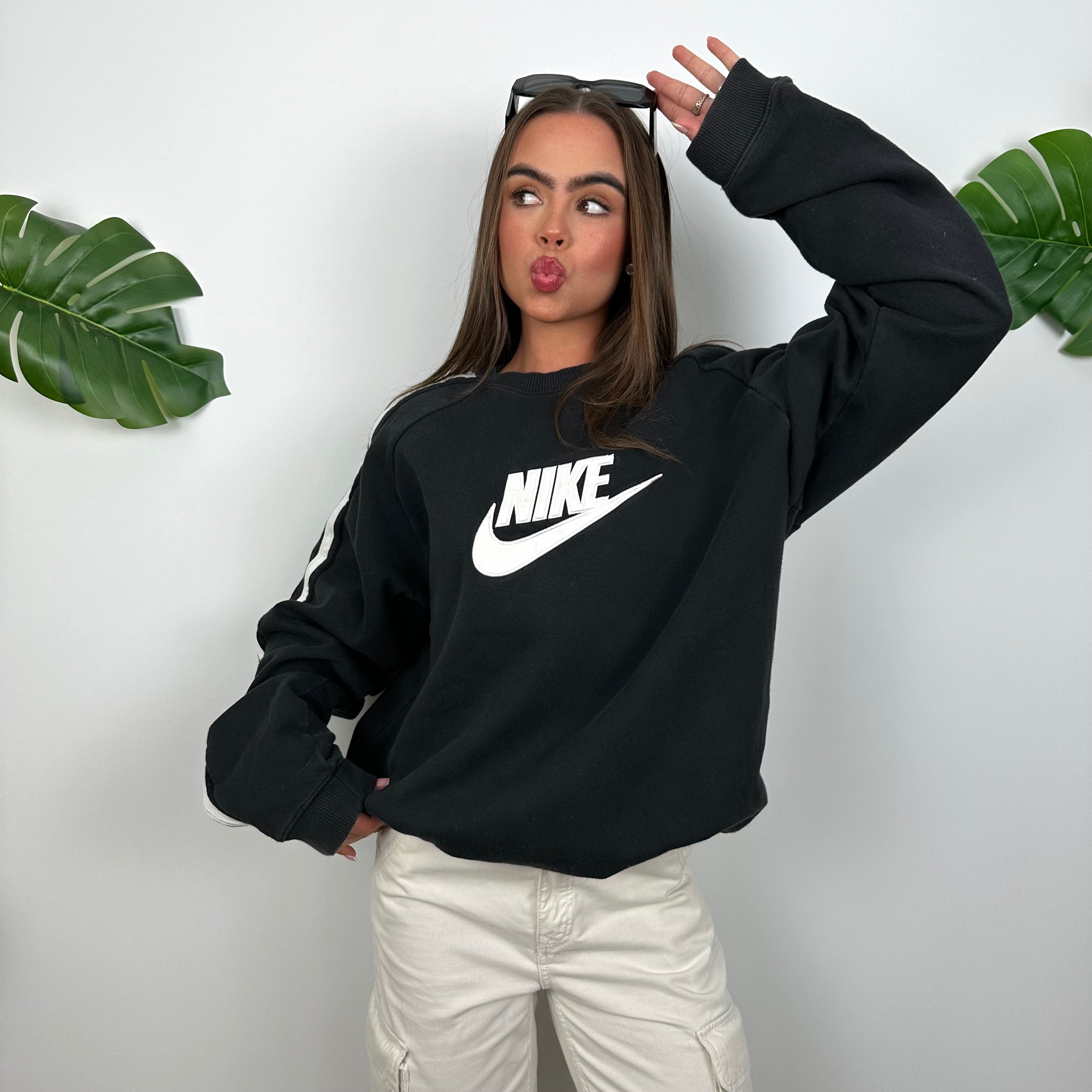 Nike Black Embroidered Spell Out Sweatshirt (L)