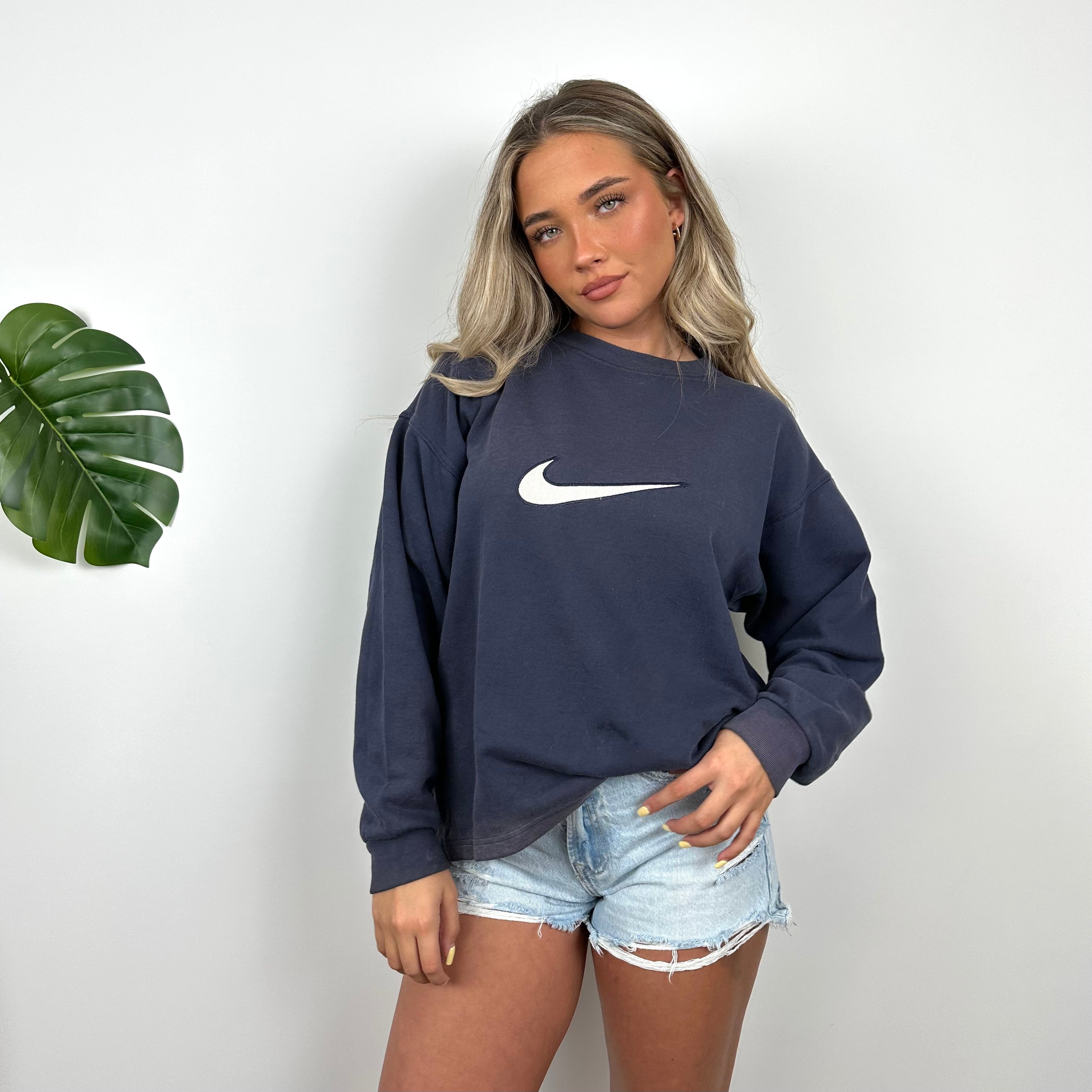 Nike Navy Embroidered Centre Swoosh Sweatshirt (M)