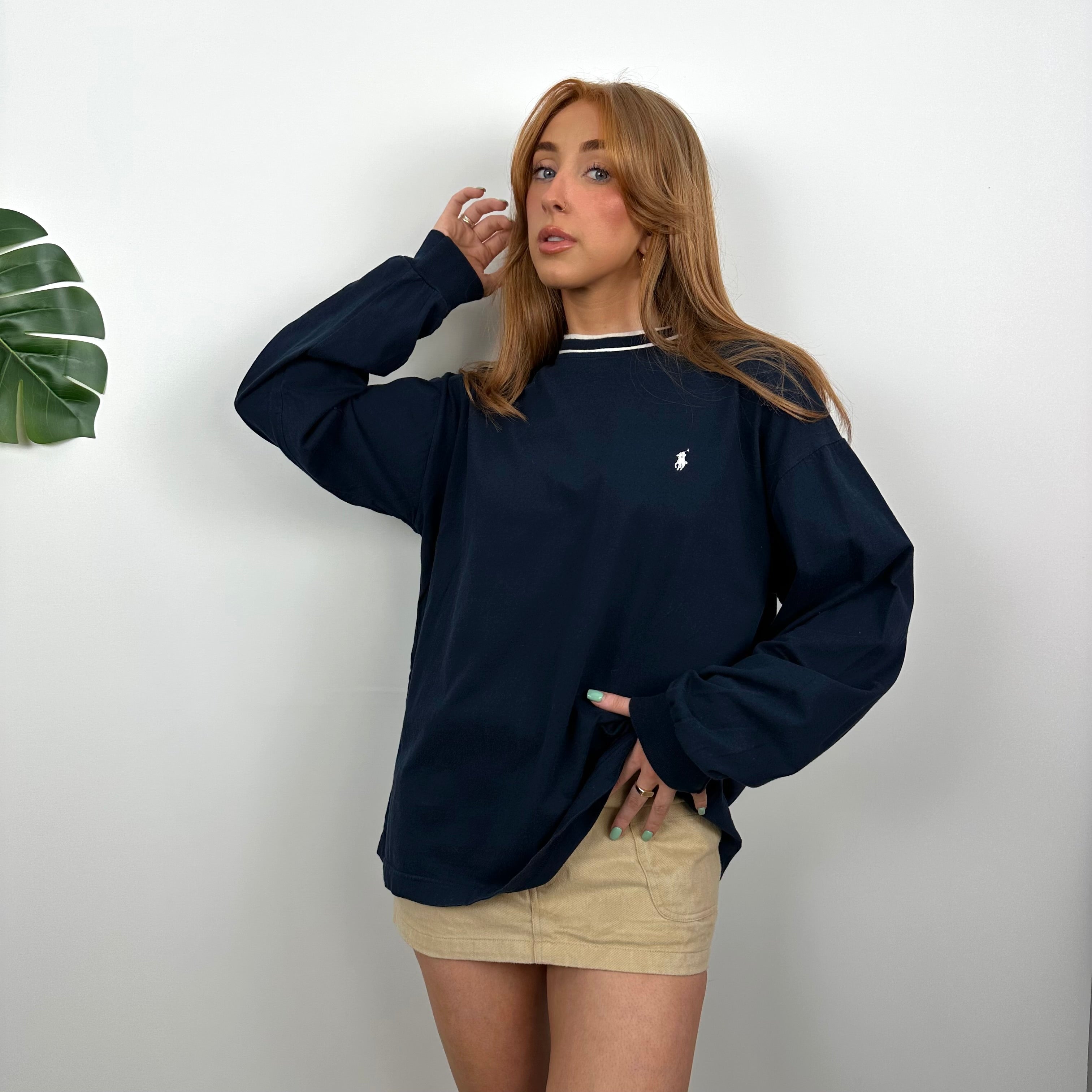 Polo Ralph Lauren Navy Embroidered Logo Sweatshirt (M)