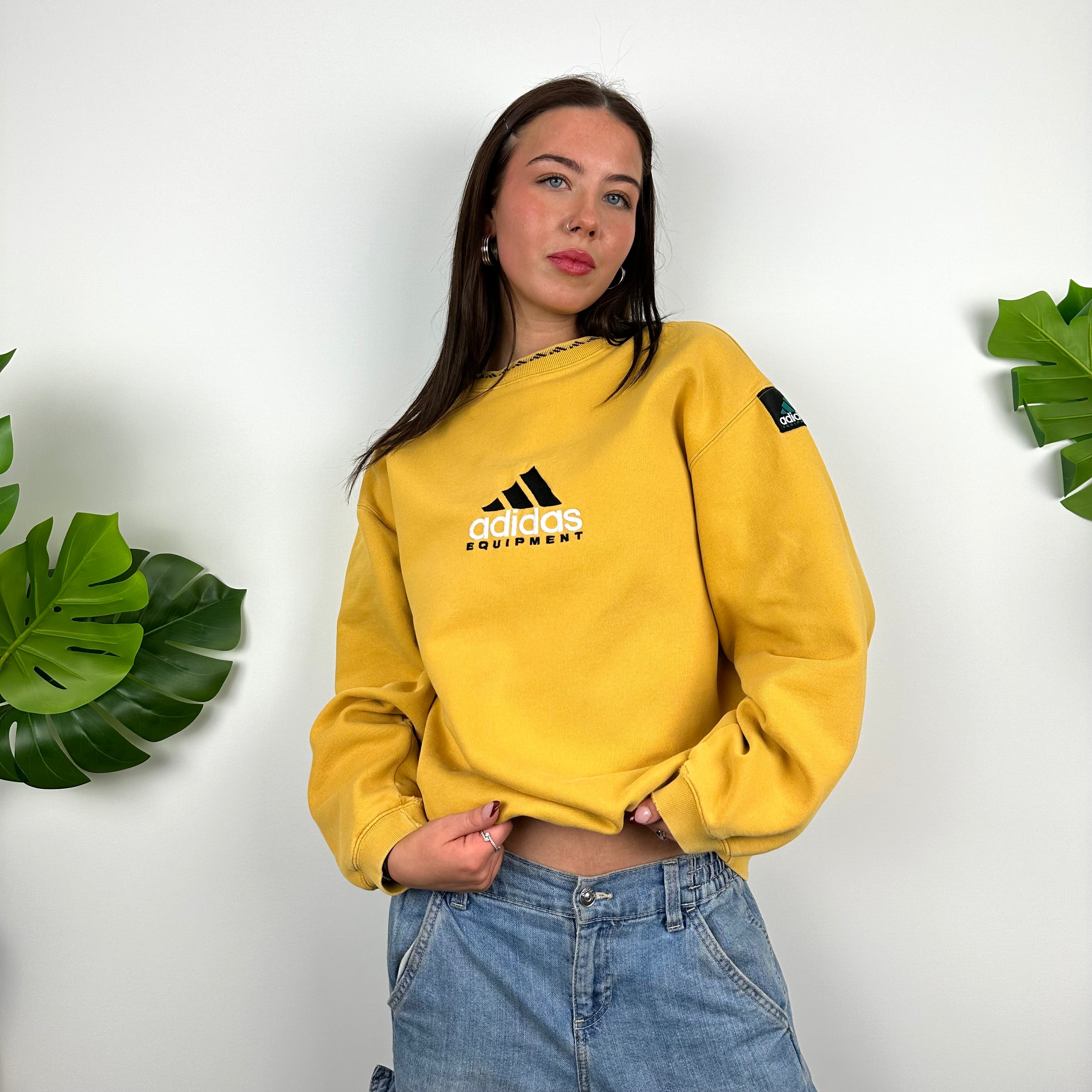 Adidas Equipment EQT RARE Yellow Embroidered Spell Out Sweatshirt (L)