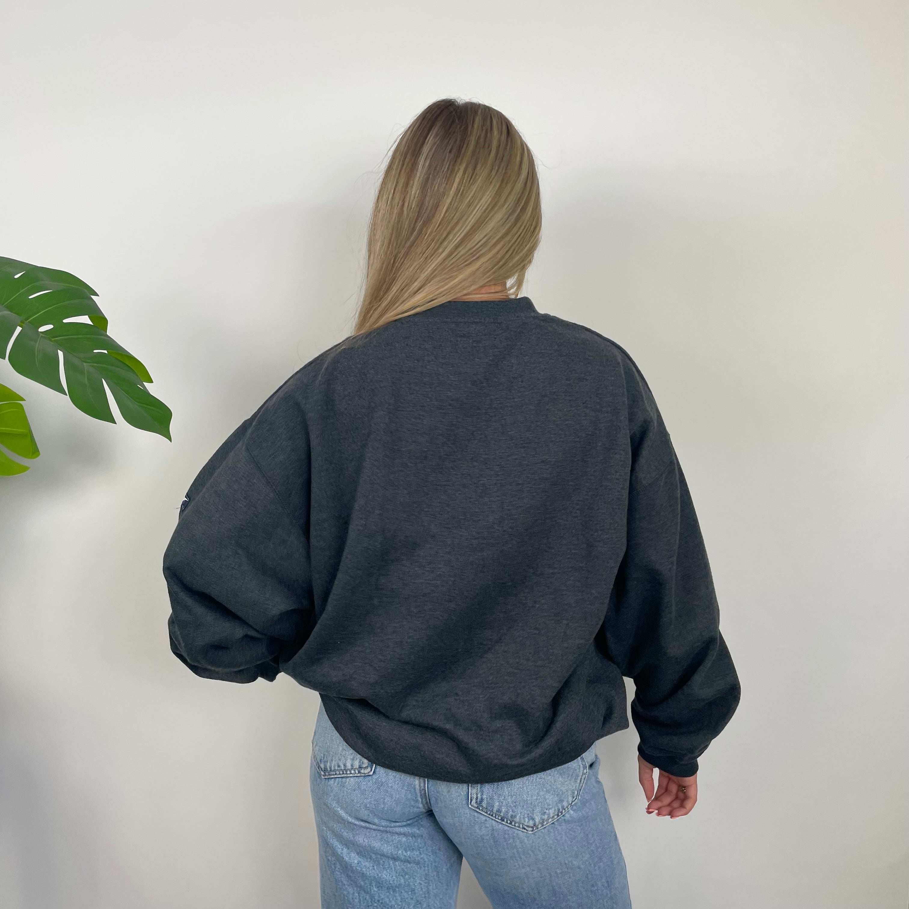 Reebok RARE Black Embroidered Spell Out Sweatshirt (L)
