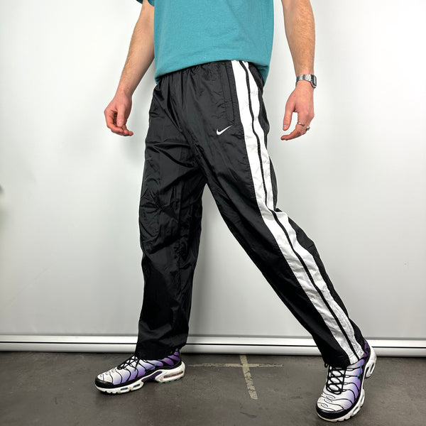 Nike Black Embroidered Swoosh Track Pants (L)