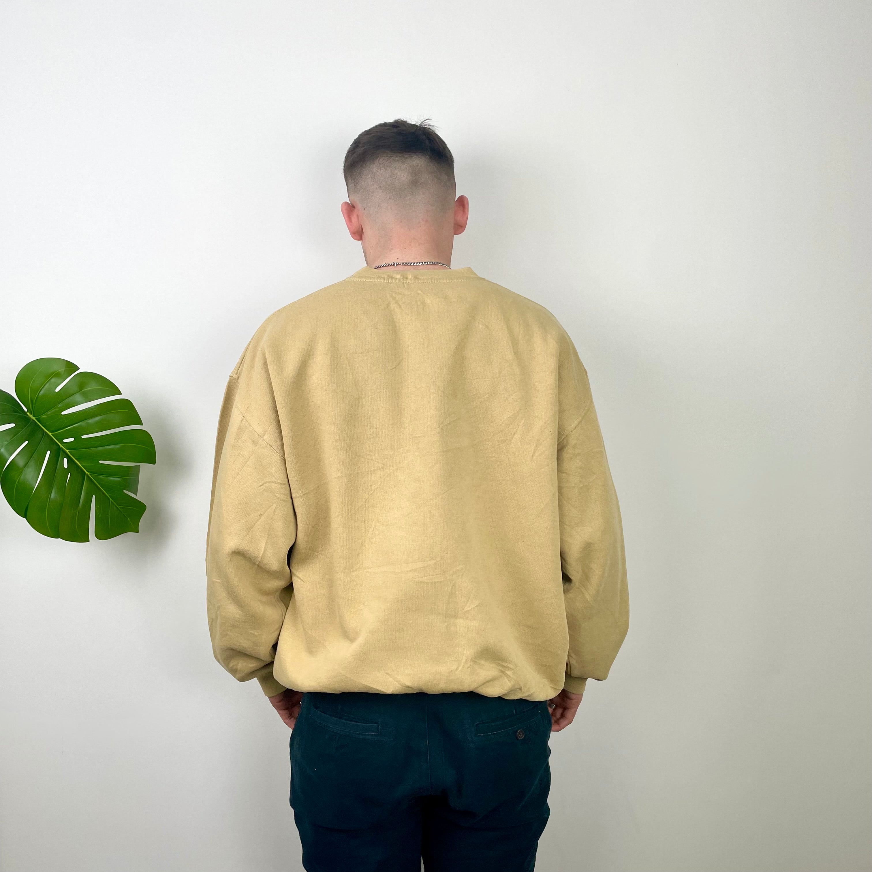 Timberland RARE Beige Embroidered Spell Out Sweatshirt (L)