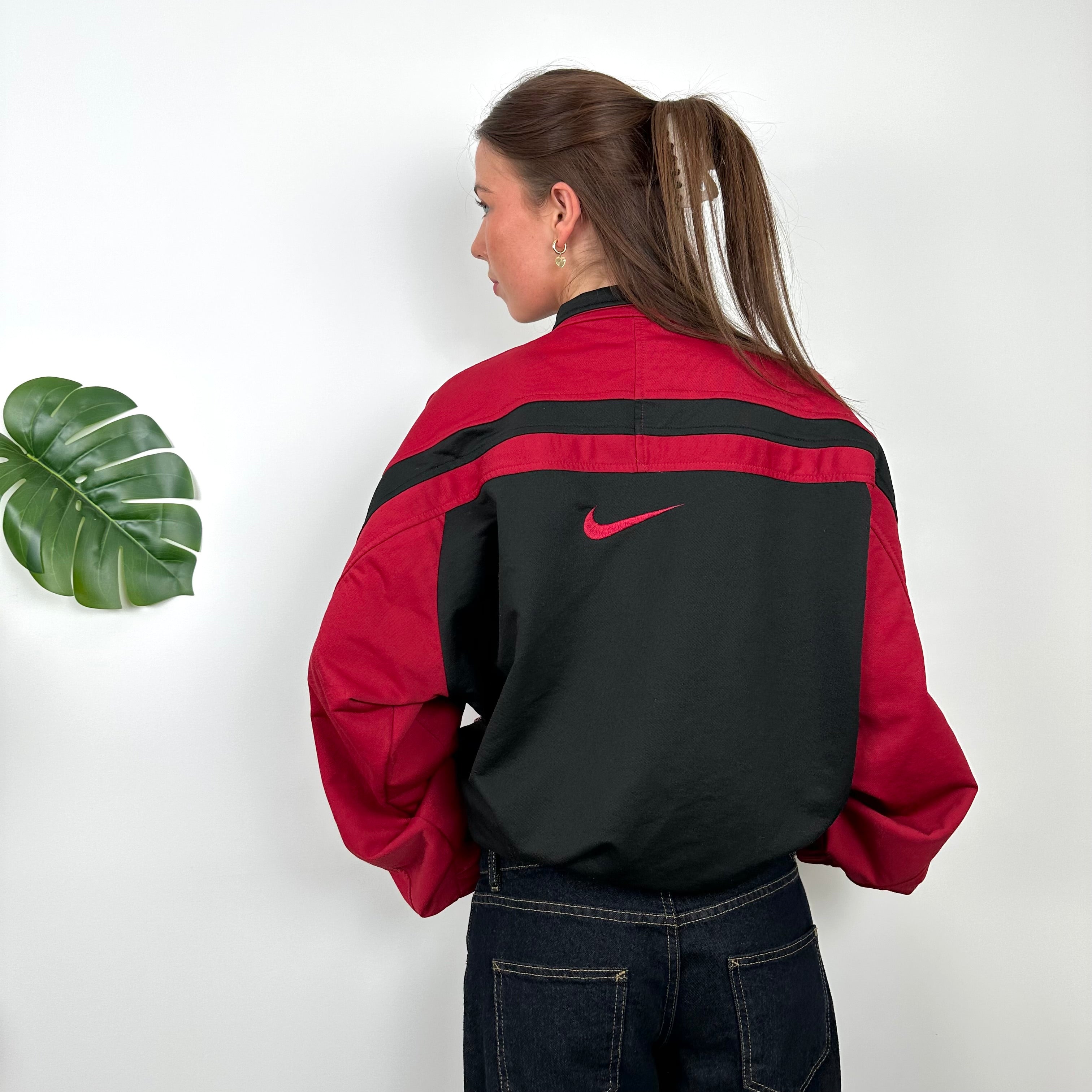 Nike Black & Red Embroidered Spell Out Track Jacket (M)