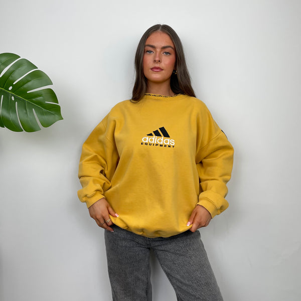 Adidas Equipment Yellow Embroidered Spell Out Sweatshirt (M)