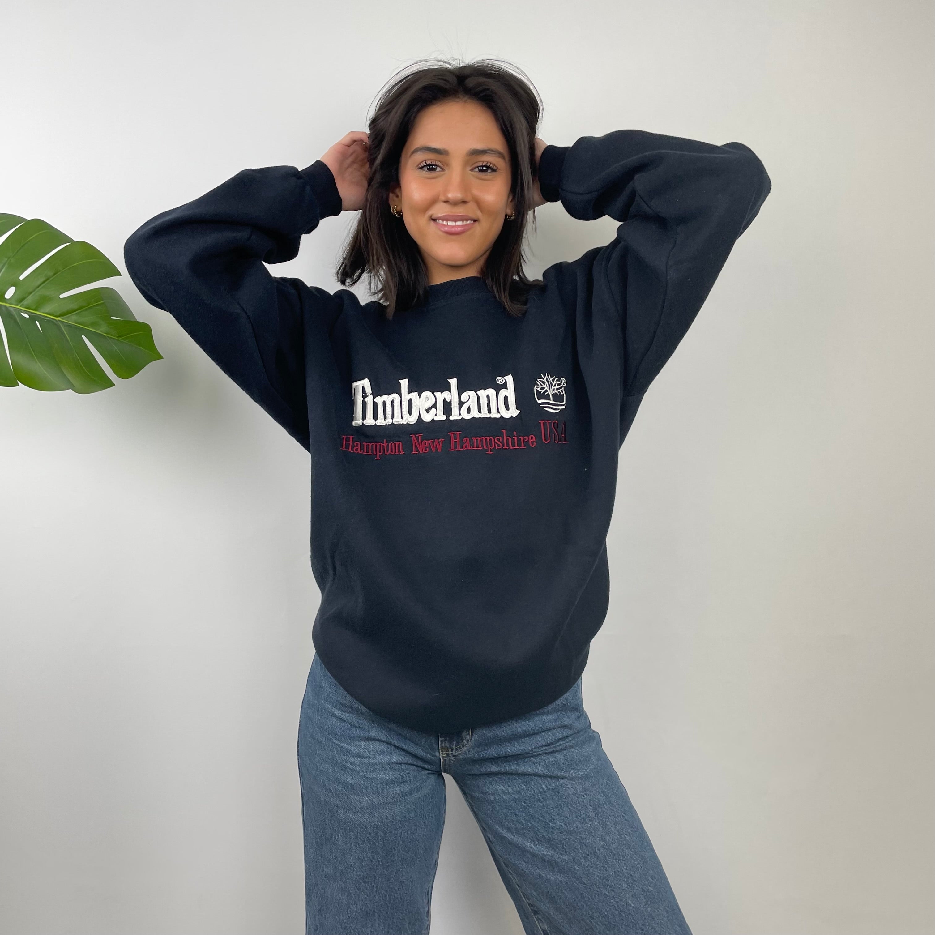 Timberland Black Embroidered Spell Out Sweatshirt (L)