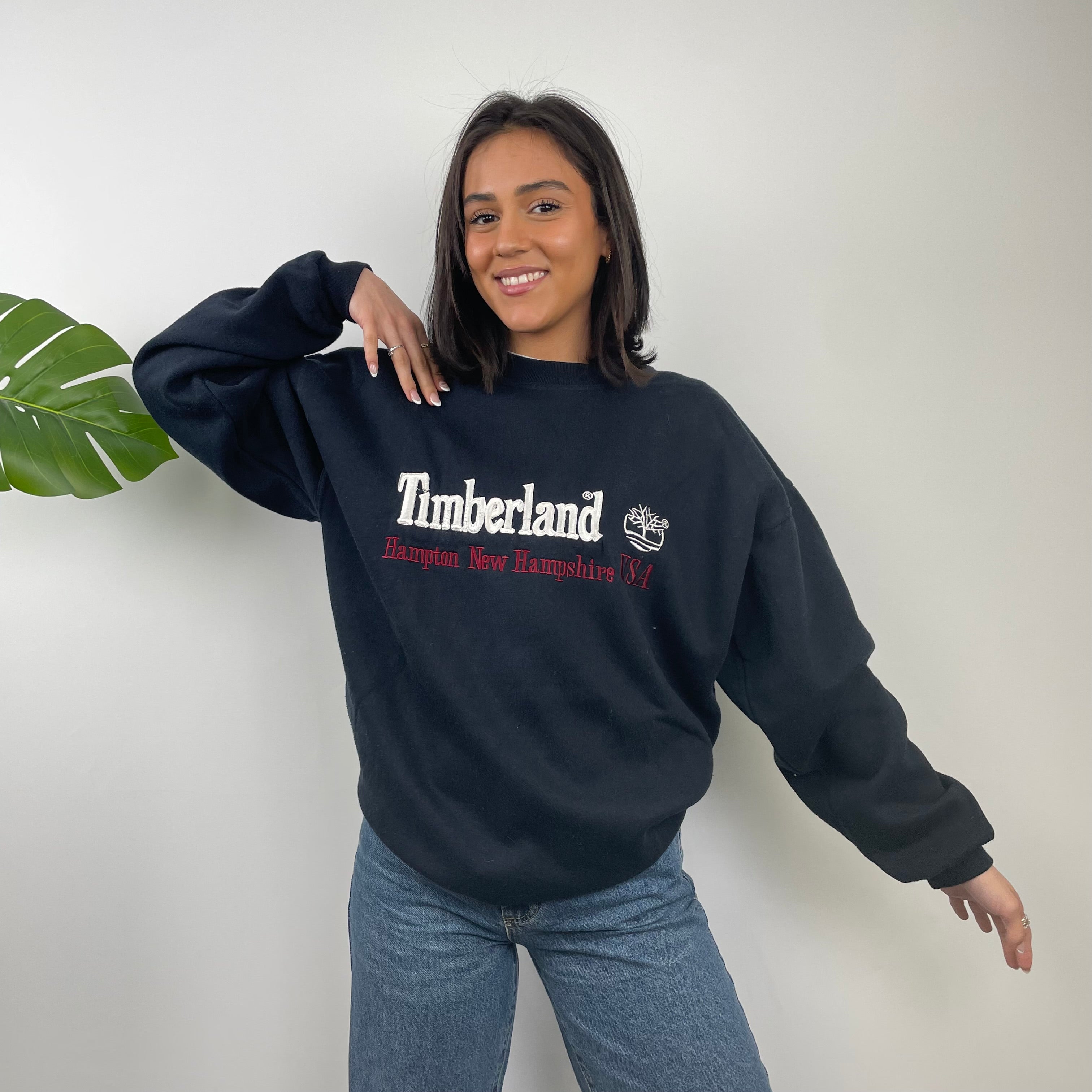 Timberland Black Embroidered Spell Out Sweatshirt (L)
