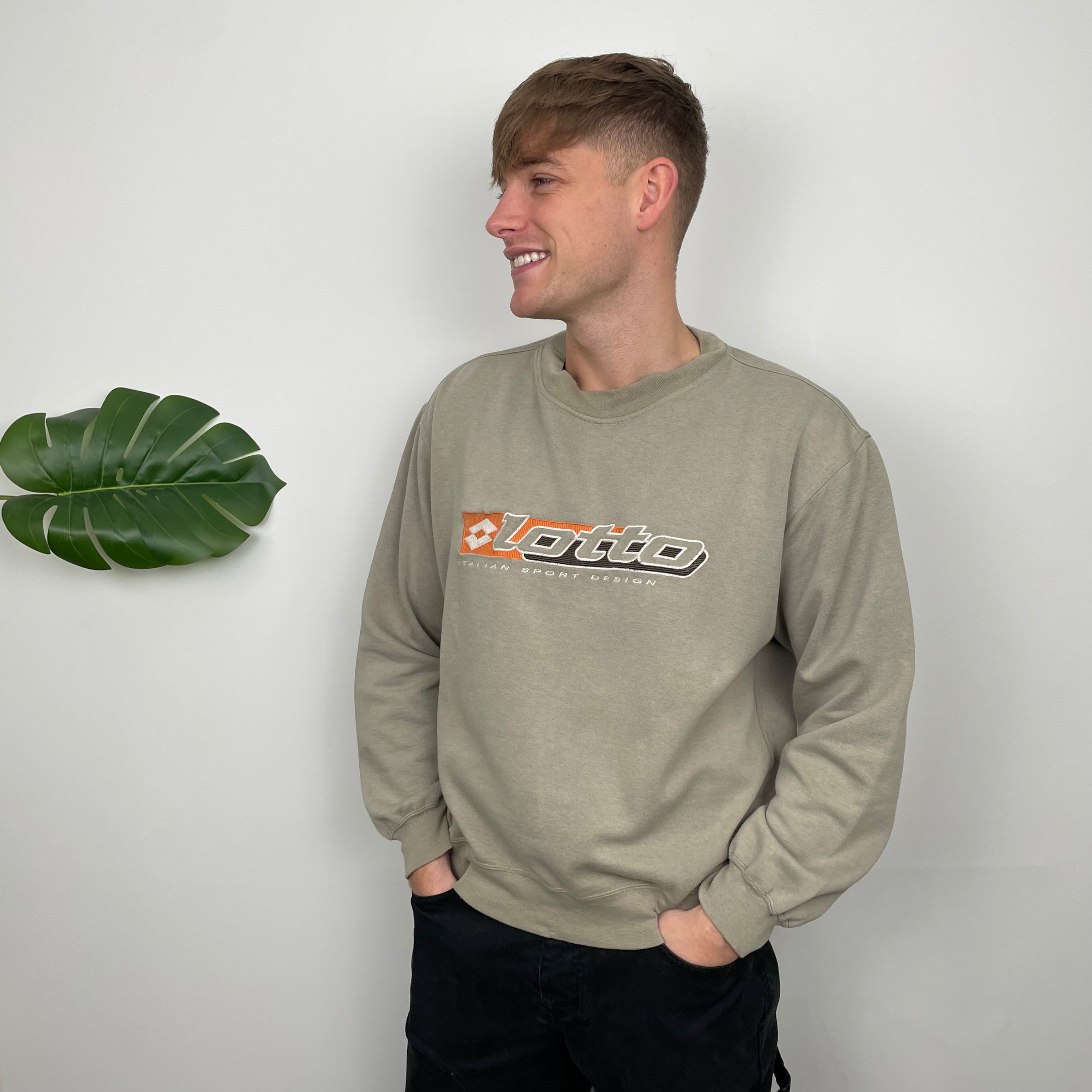 Lotto Grey Embroidered Spell Out Sweatshirt (S)