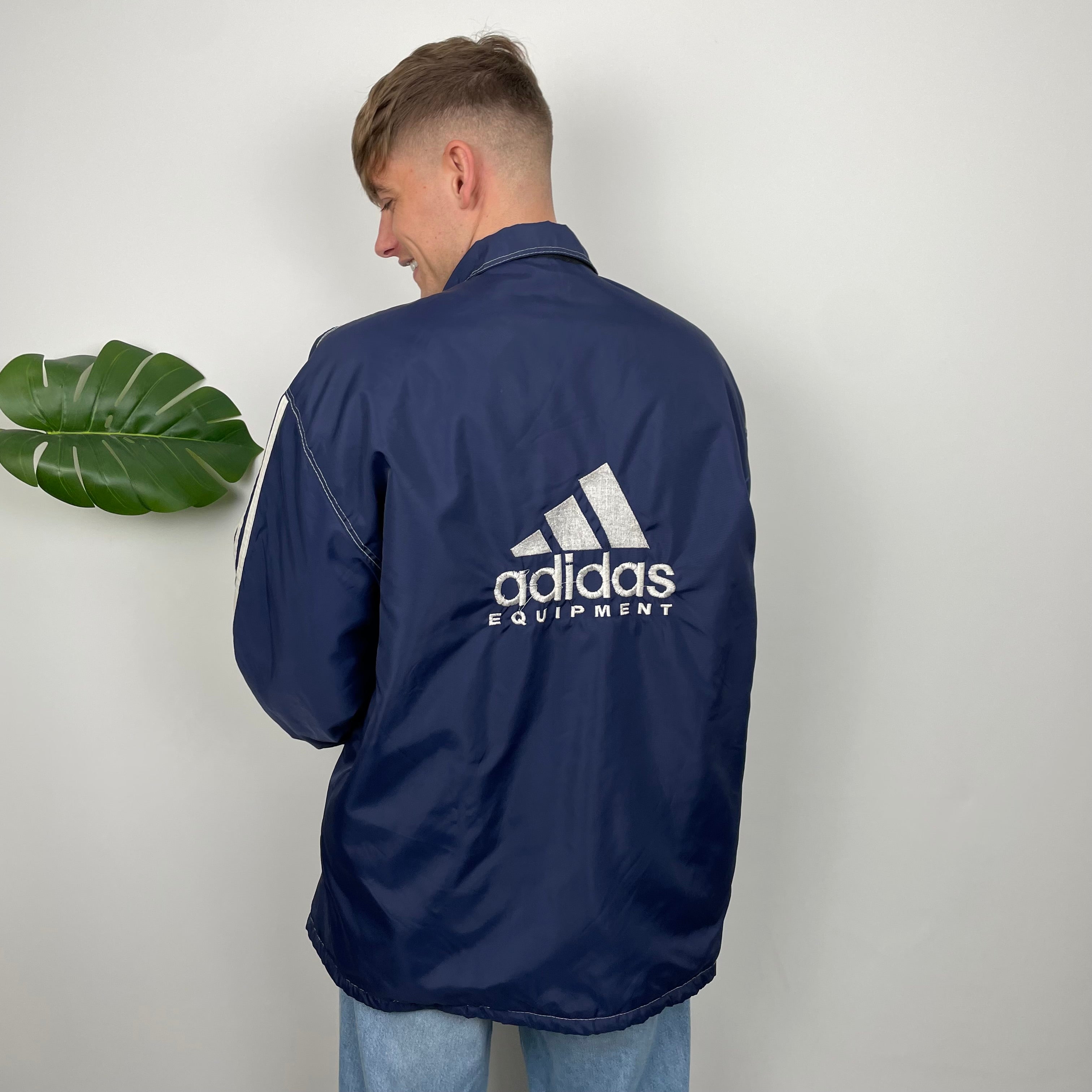 Adidas Equipment RARE Navy Embroidered Spell Out Padded Jacket (XXL)