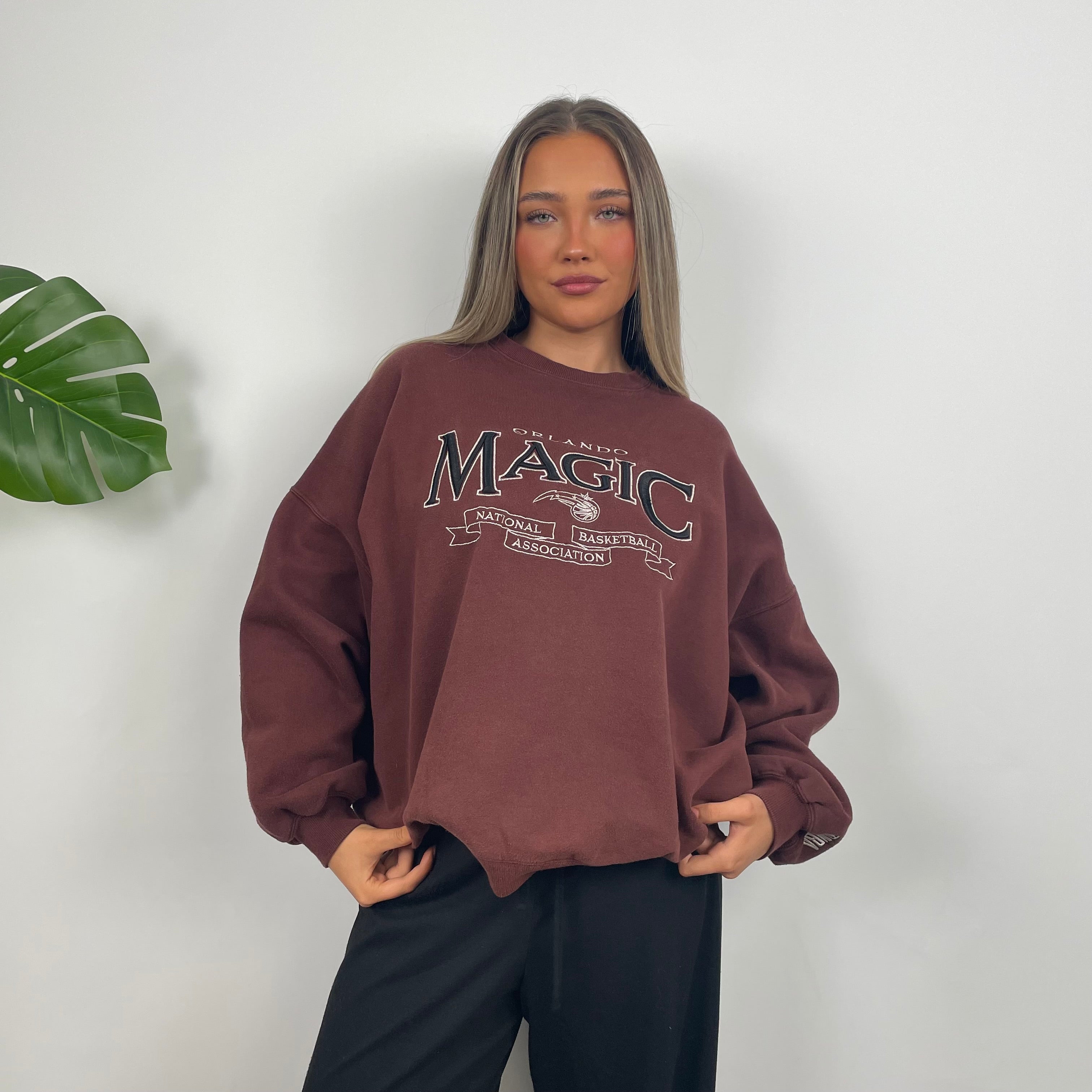 Orlando Magic NBA RARE Maroon Spell Out Sweatshirt (M)