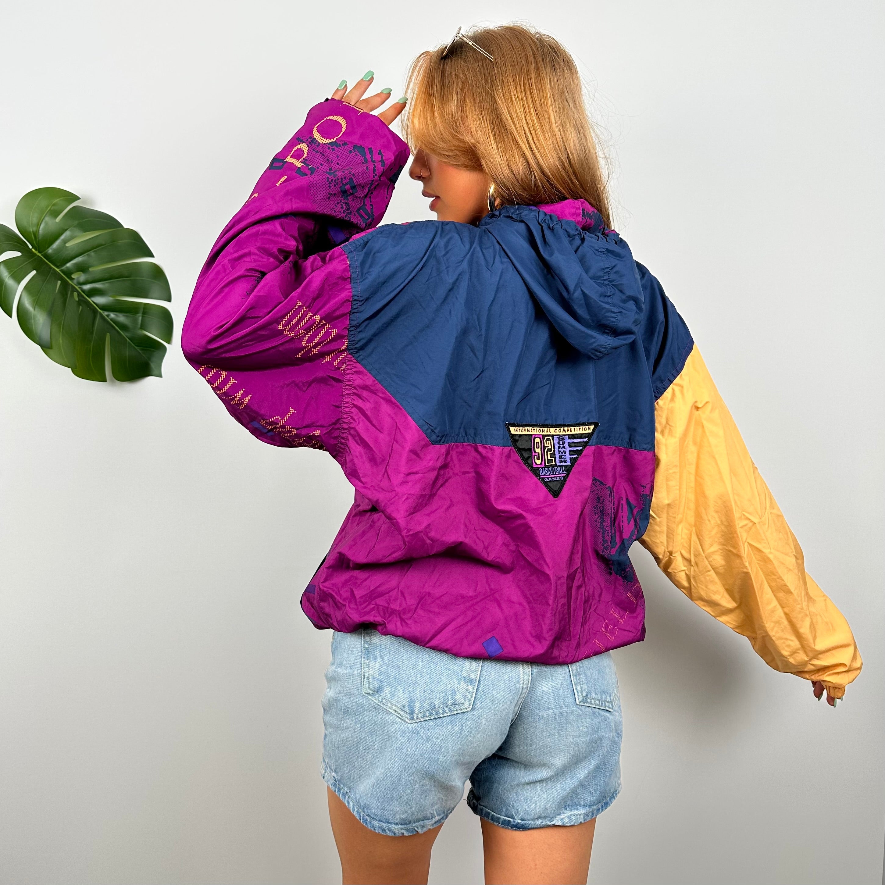 Nike Colour Block Embroidered Spell Out Windbreaker Jacket (S)