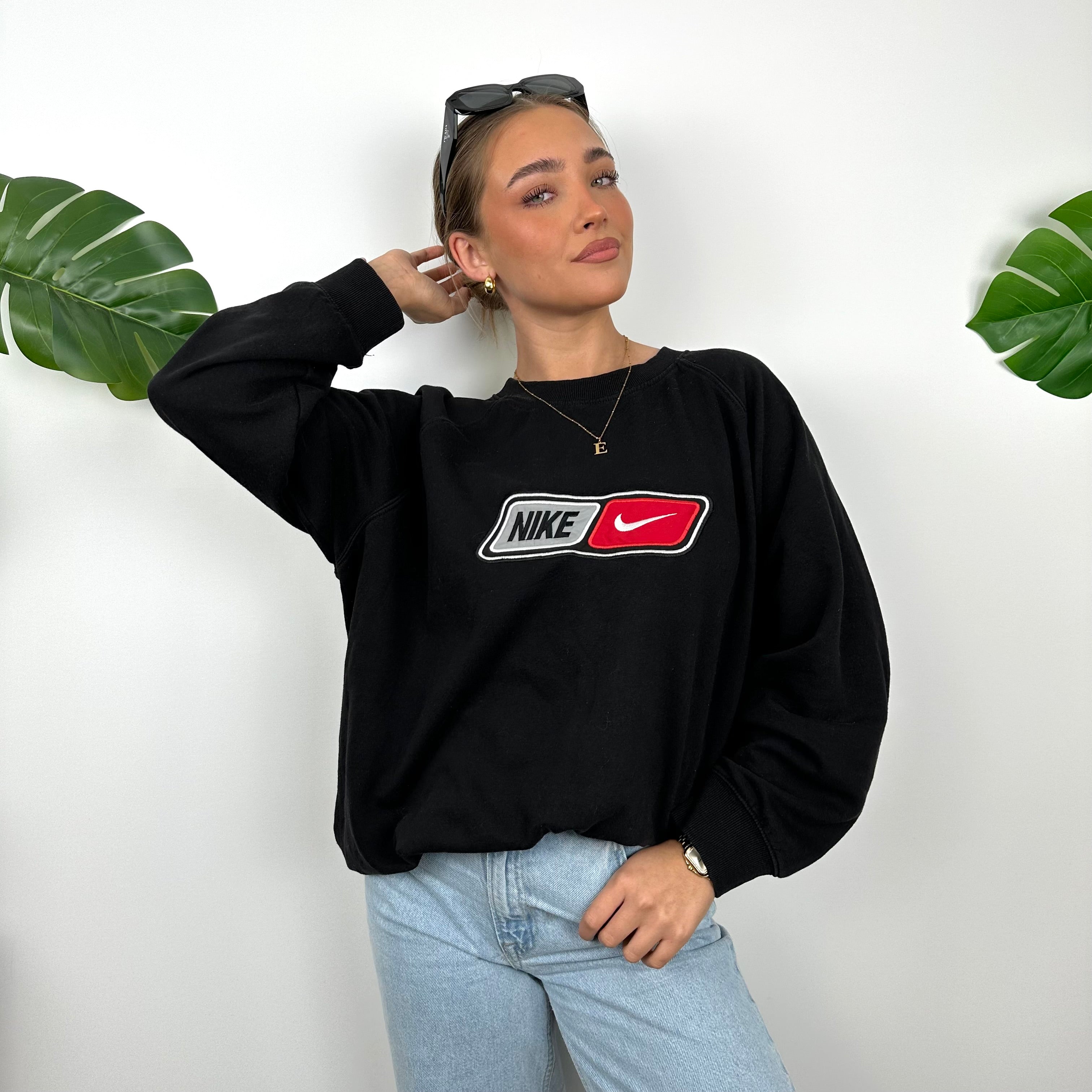 Nike Black Embroidered Spell Out Sweatshirt (L)