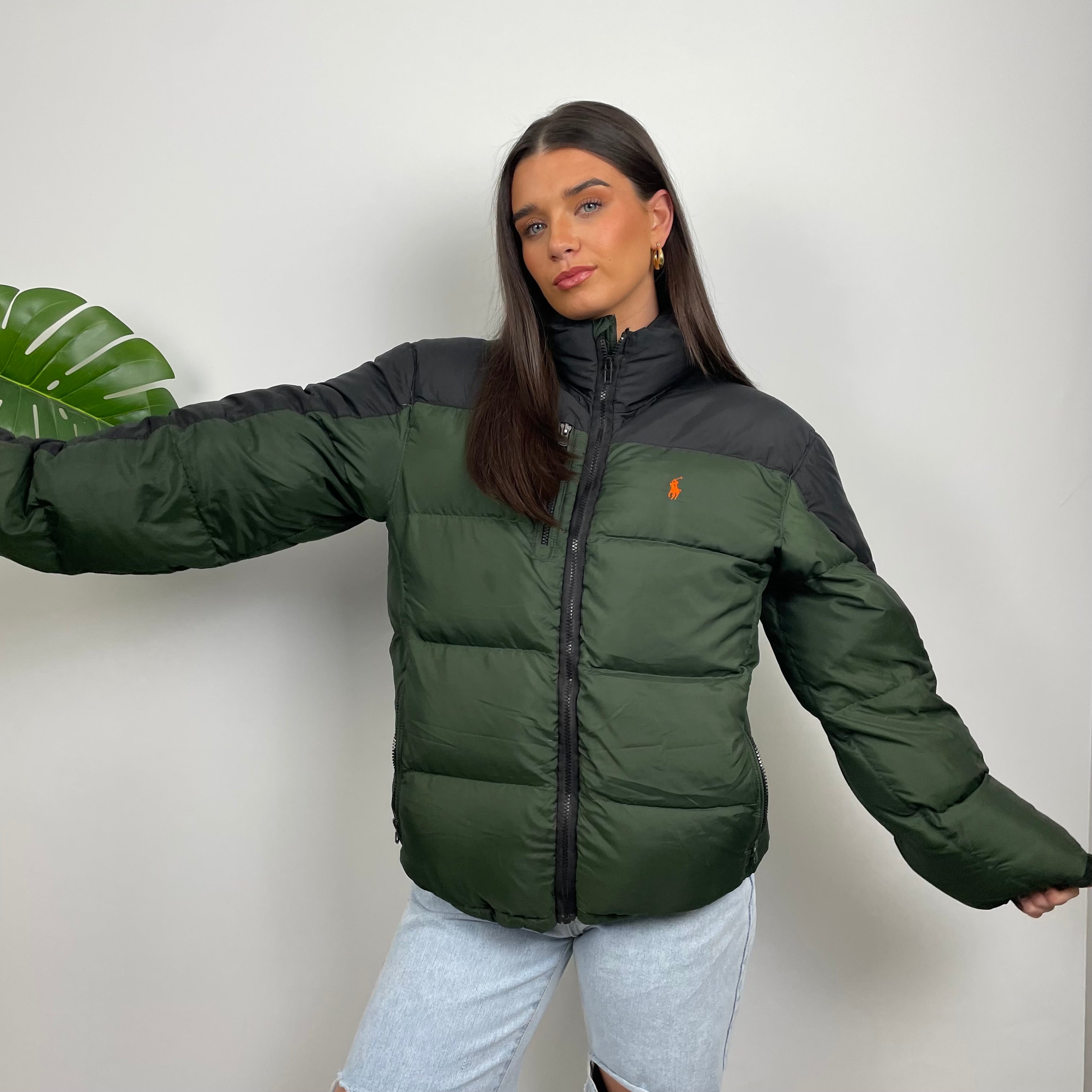 Polo Ralph Lauren Green Embroidered Logo Puffer Jacket (L)