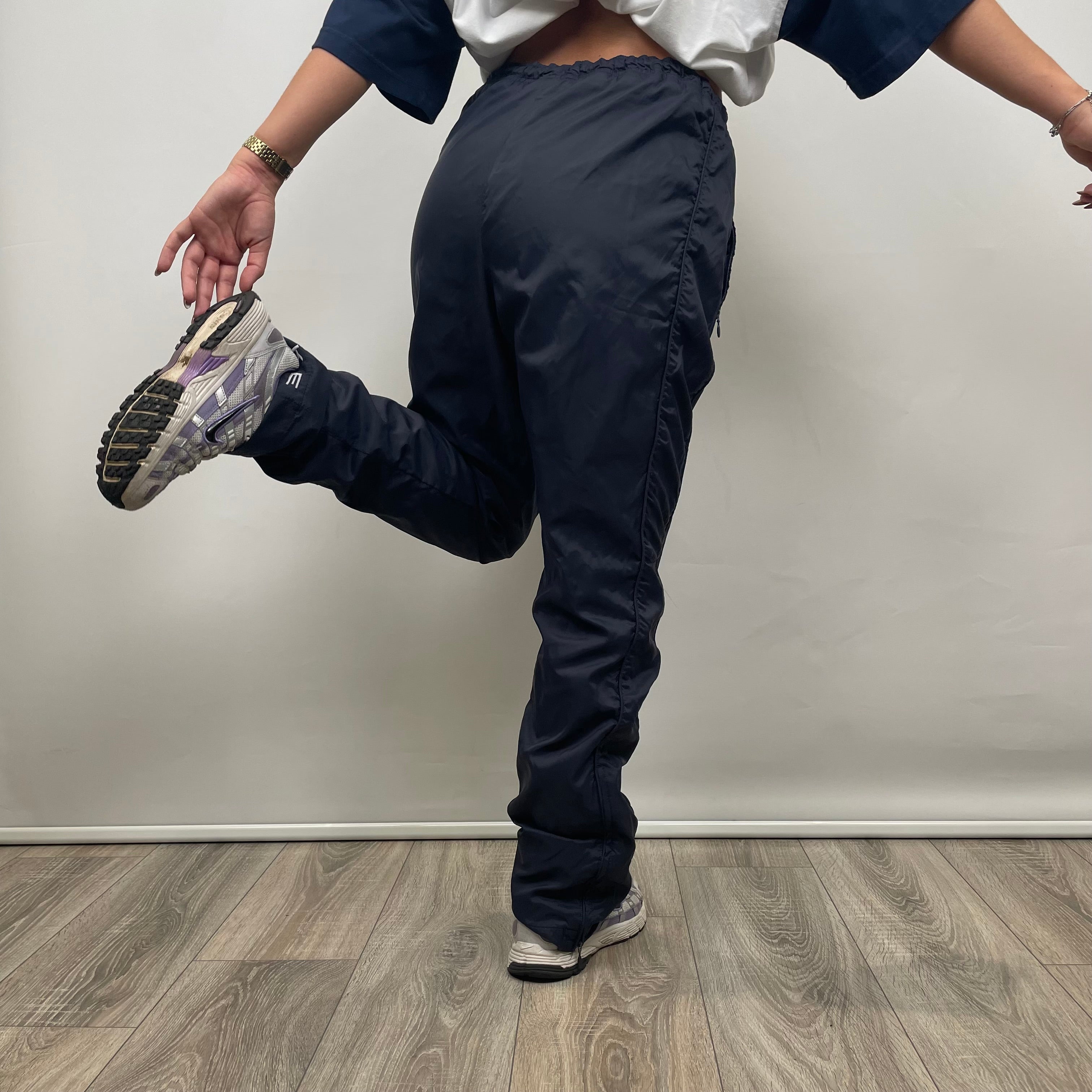 Nike Navy Embroidered Swoosh Track Pants (M)