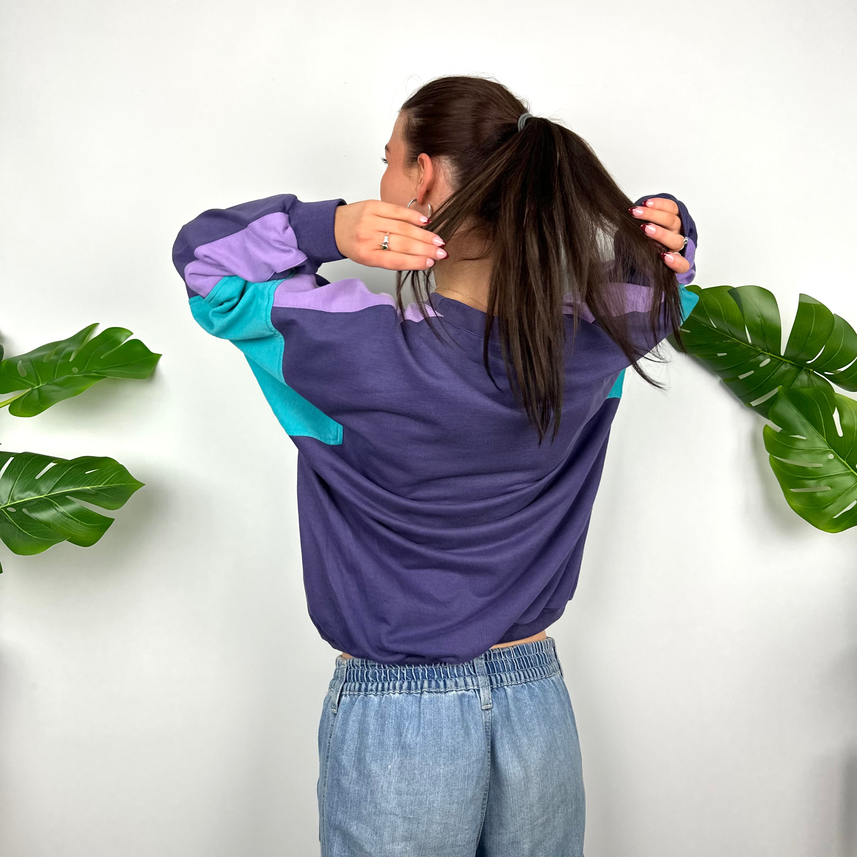 Adidas Purple Colour Block Sweatshirt (L)