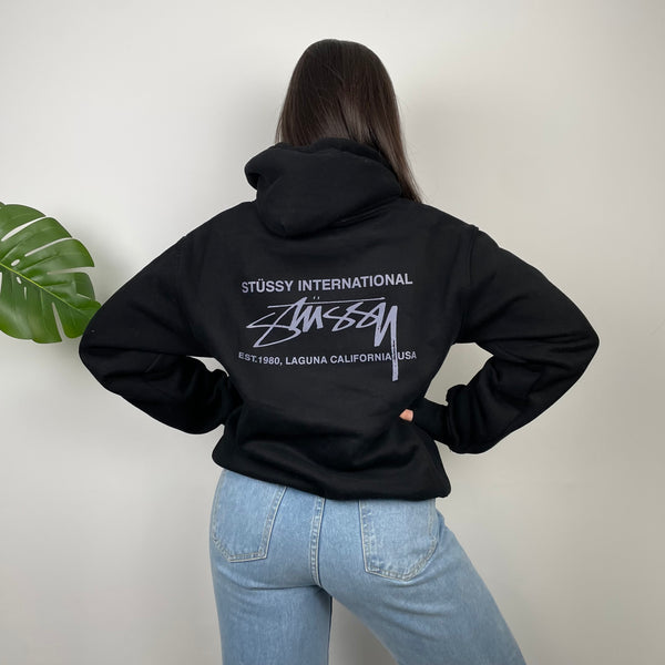 Stussy Black Spell Out Hoodie (M)