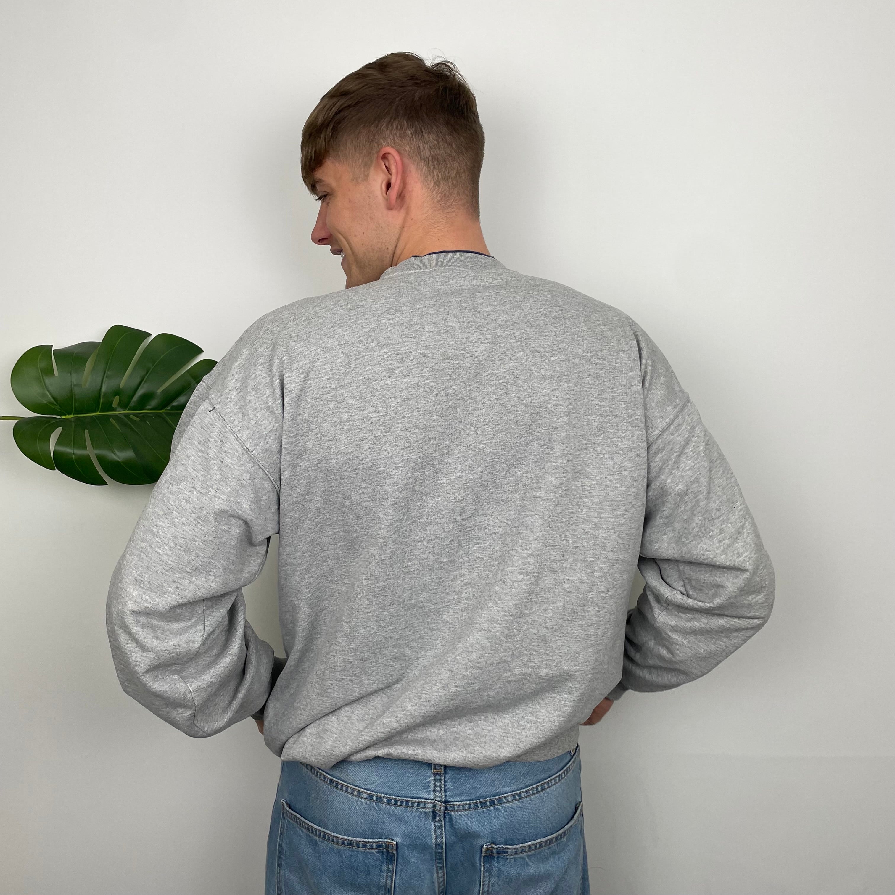 Chaps Ralph Lauren Grey Embroidered Spell Out Sweatshirt (L)