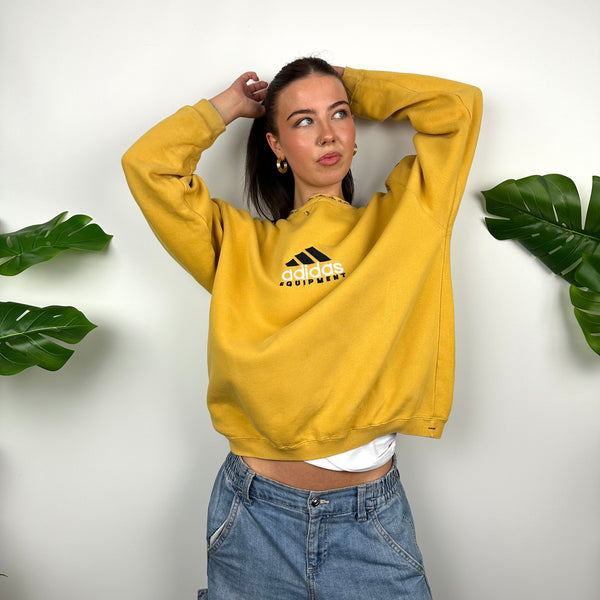 Adidas Equipment Yellow Embroidered Spell Out Sweatshirt (M)