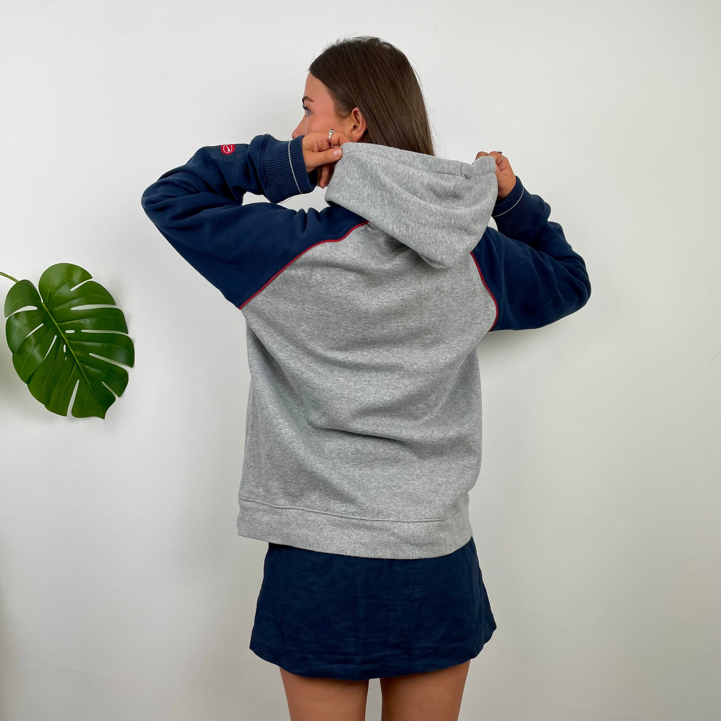 Nike Grey Embroidered Spell Out Hoodie (S)