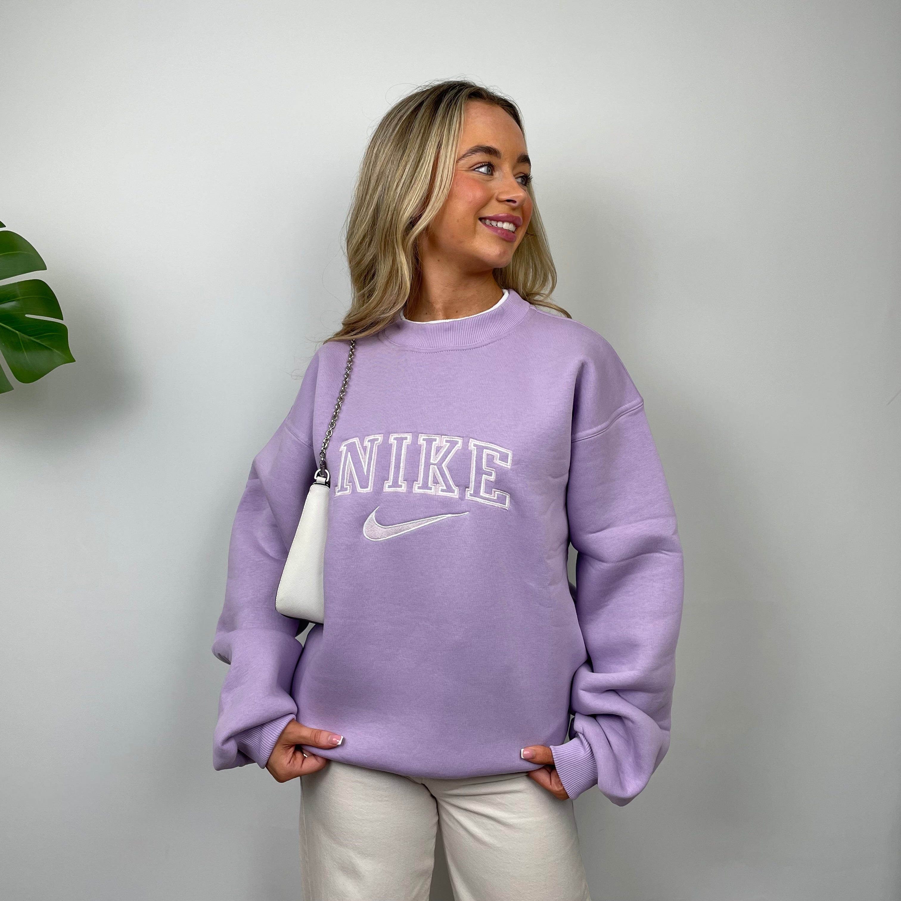 Nike Lilac Embroidered Spell Out Sweatshirt (S)