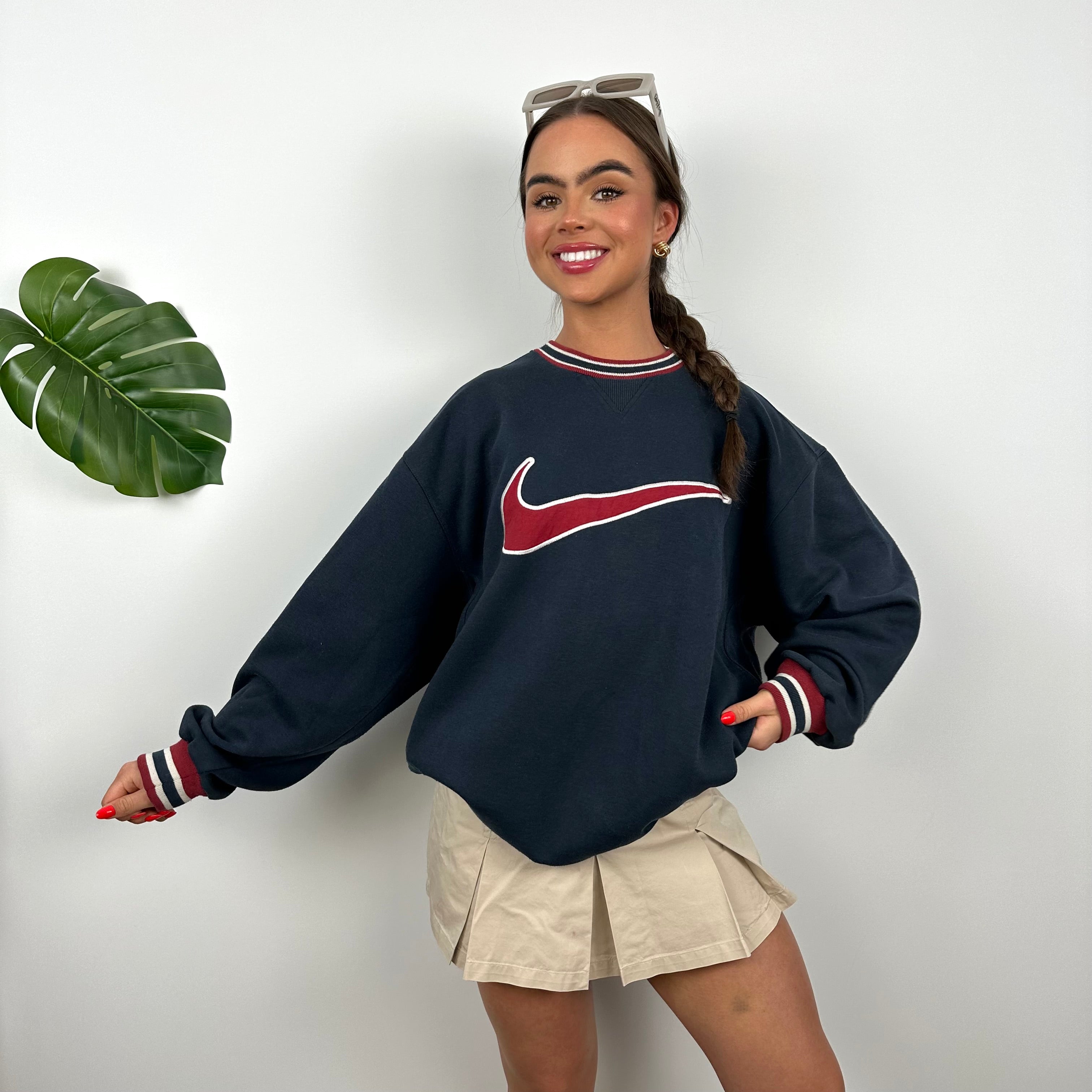 Nike Navy Embroidered Centre Swoosh Sweatshirt (M)